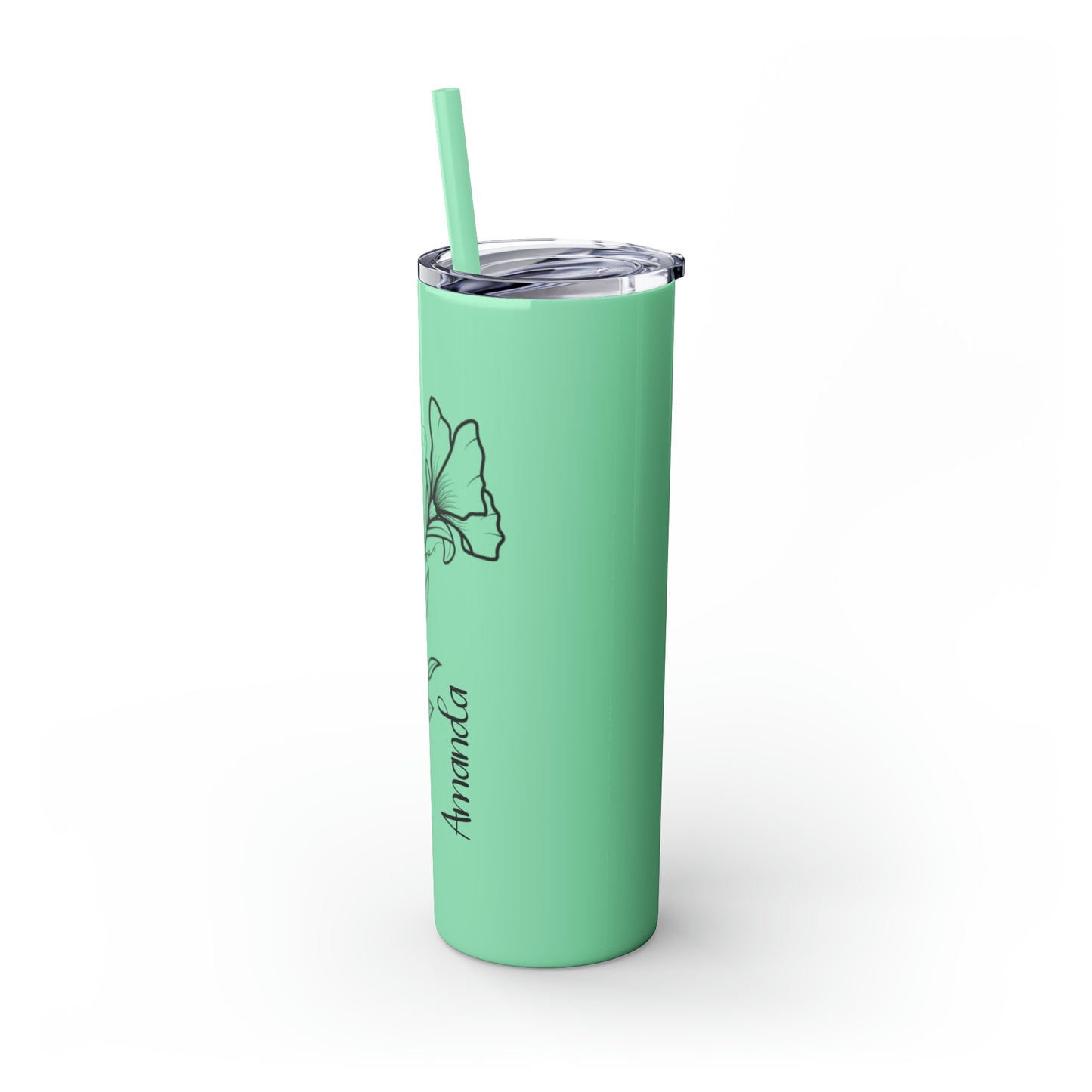 Personalized Skinny Tumbler with Straw, 20oz