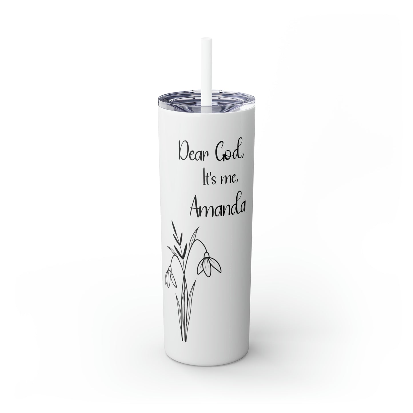 Personalized Skinny Tumbler with Straw, 20oz