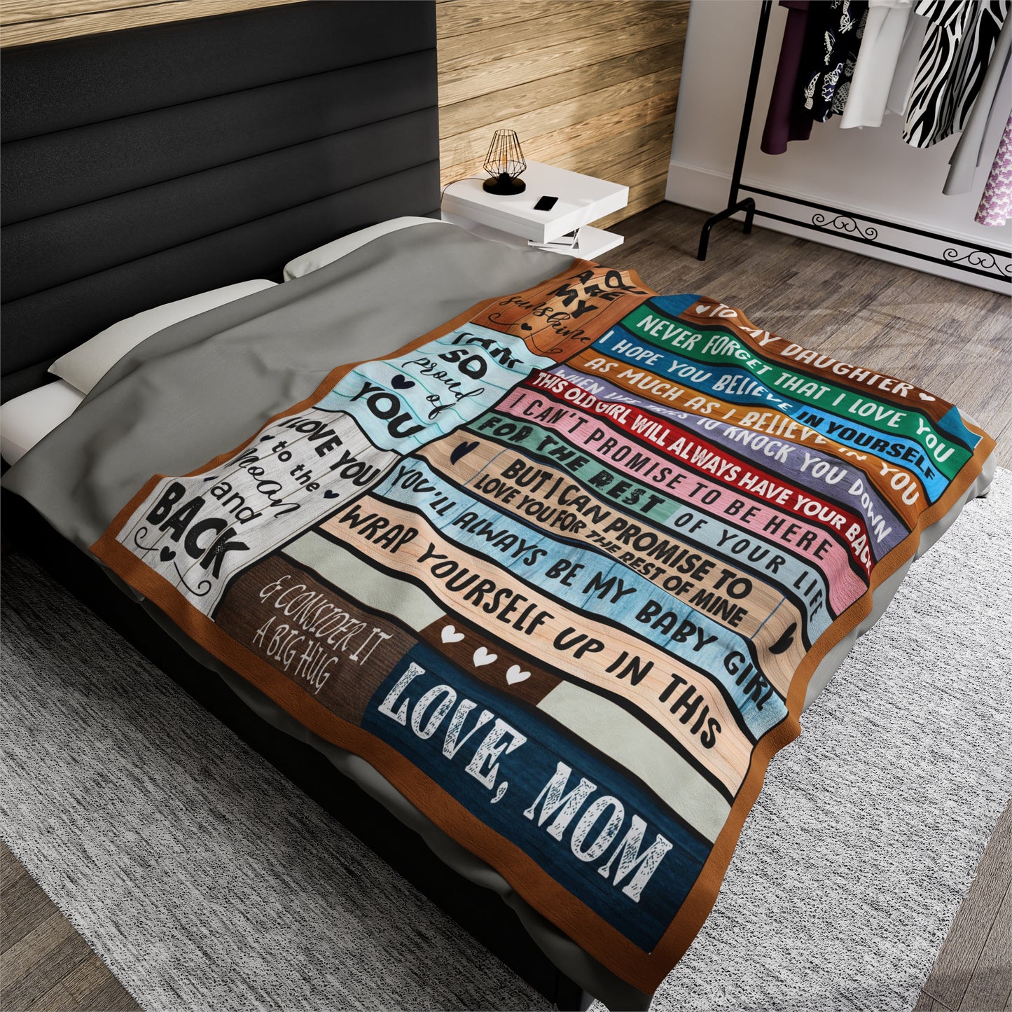 Velveteen Plush Blanket: Dear Daughter, Never forget that I love you.
