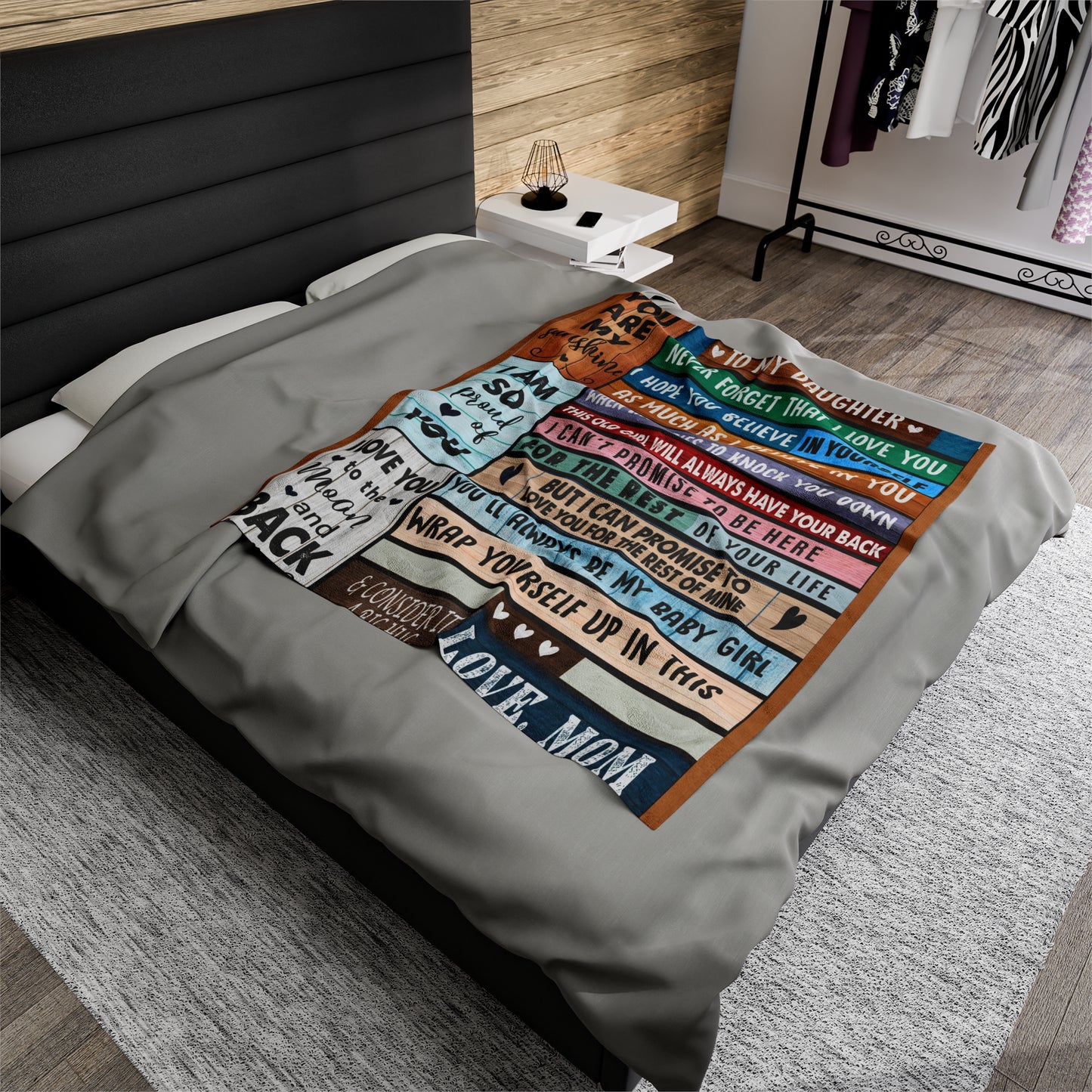 Velveteen Plush Blanket: Dear Daughter, Never forget that I love you.