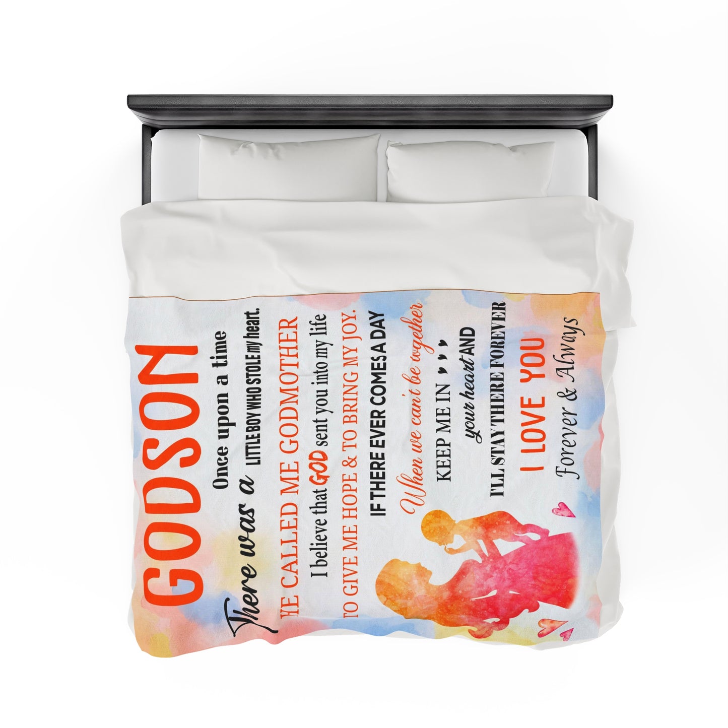 To My God Son| I Love you| Velveteen Plush Blanket