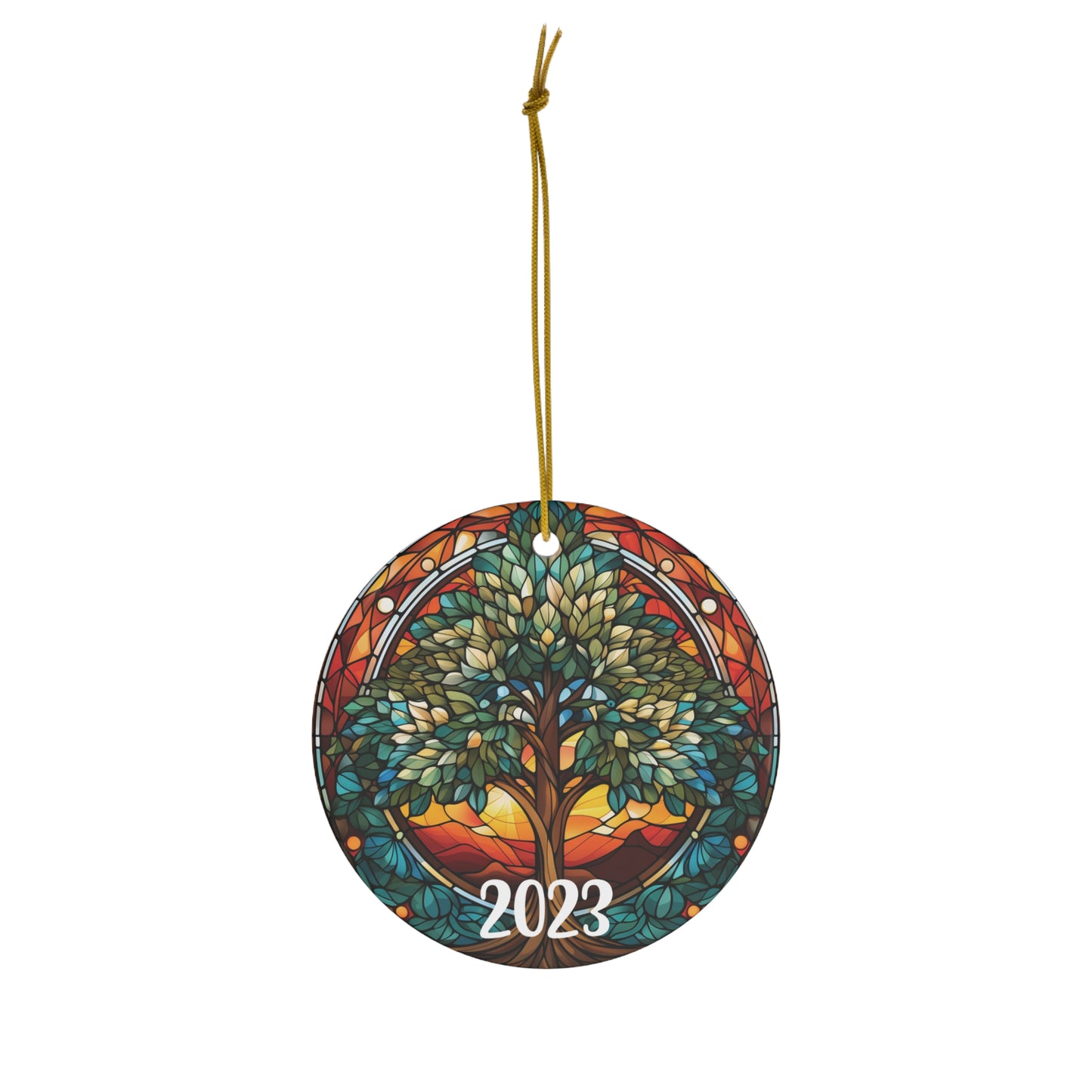Glass art Christmas Tree 2023 | SUBORNIC Ornament (Circle) |