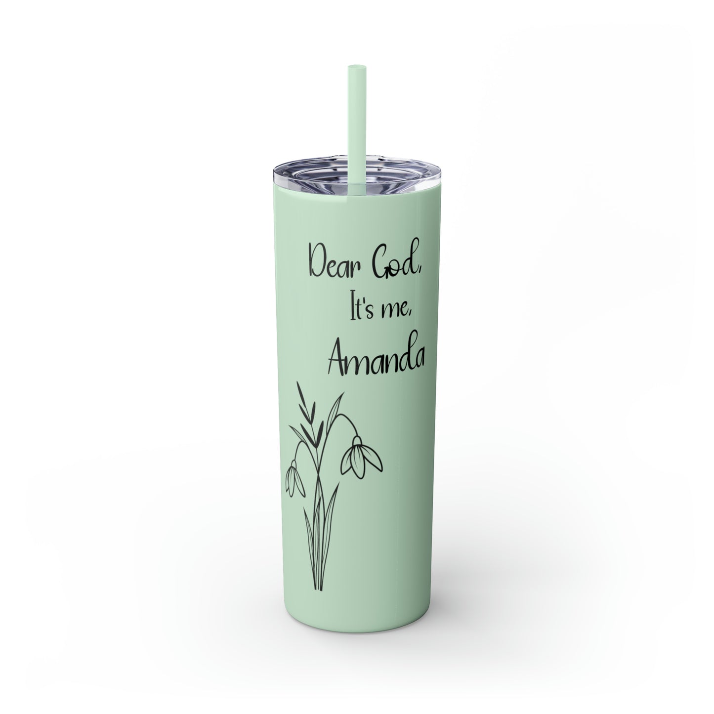 Personalized Skinny Tumbler with Straw, 20oz