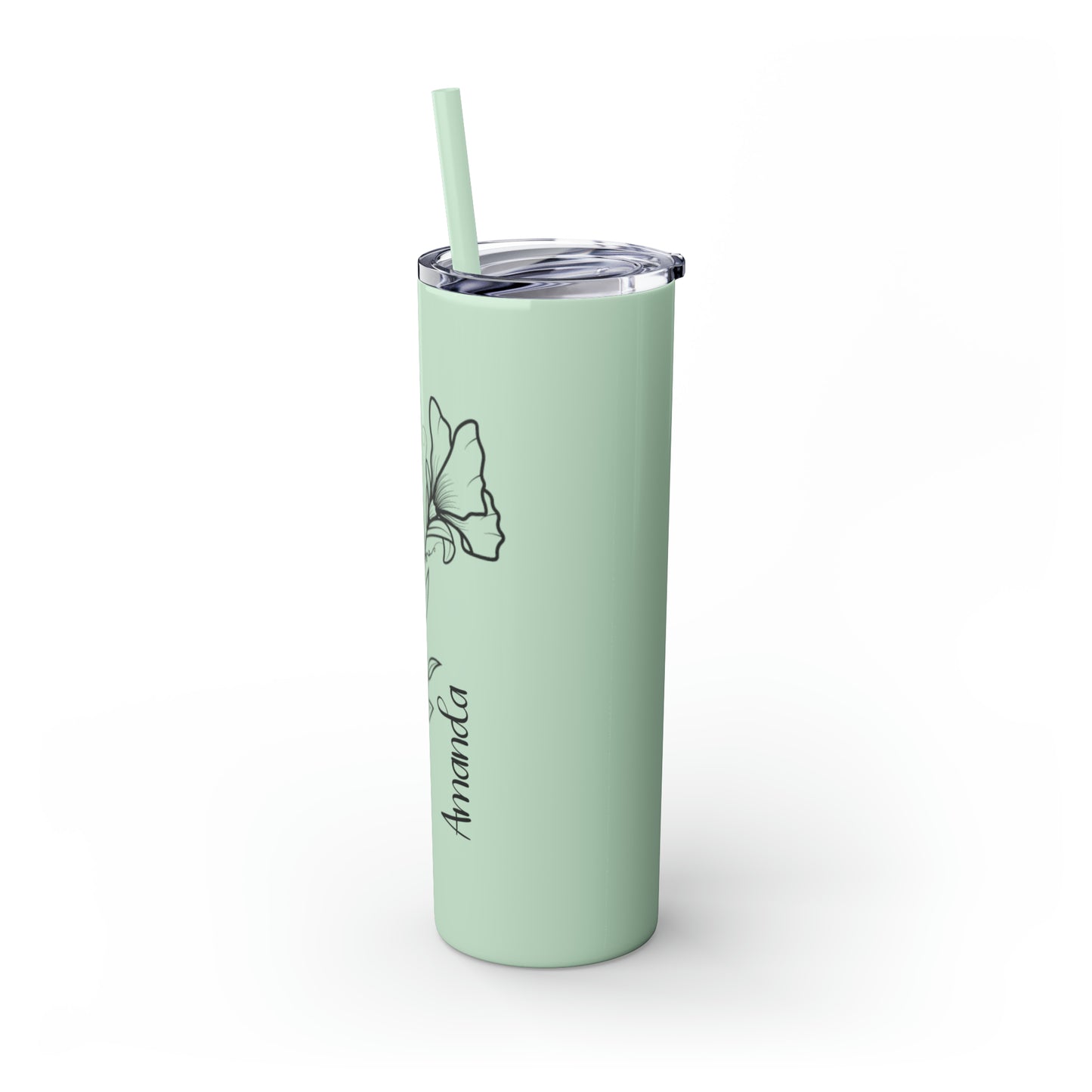 Personalized Skinny Tumbler with Straw, 20oz