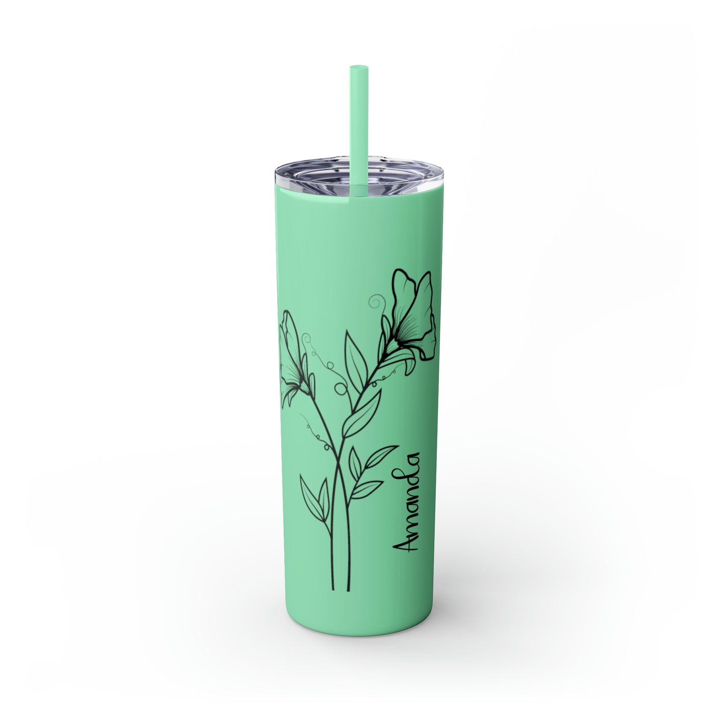 Personalized Skinny Tumbler with Straw, 20oz