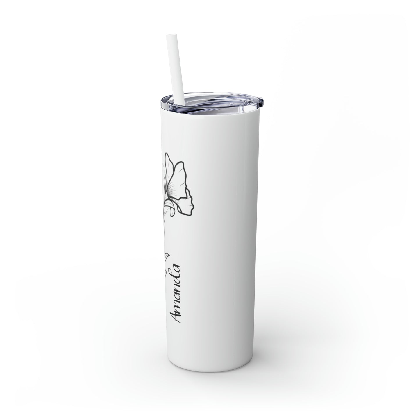 Personalized Skinny Tumbler with Straw, 20oz