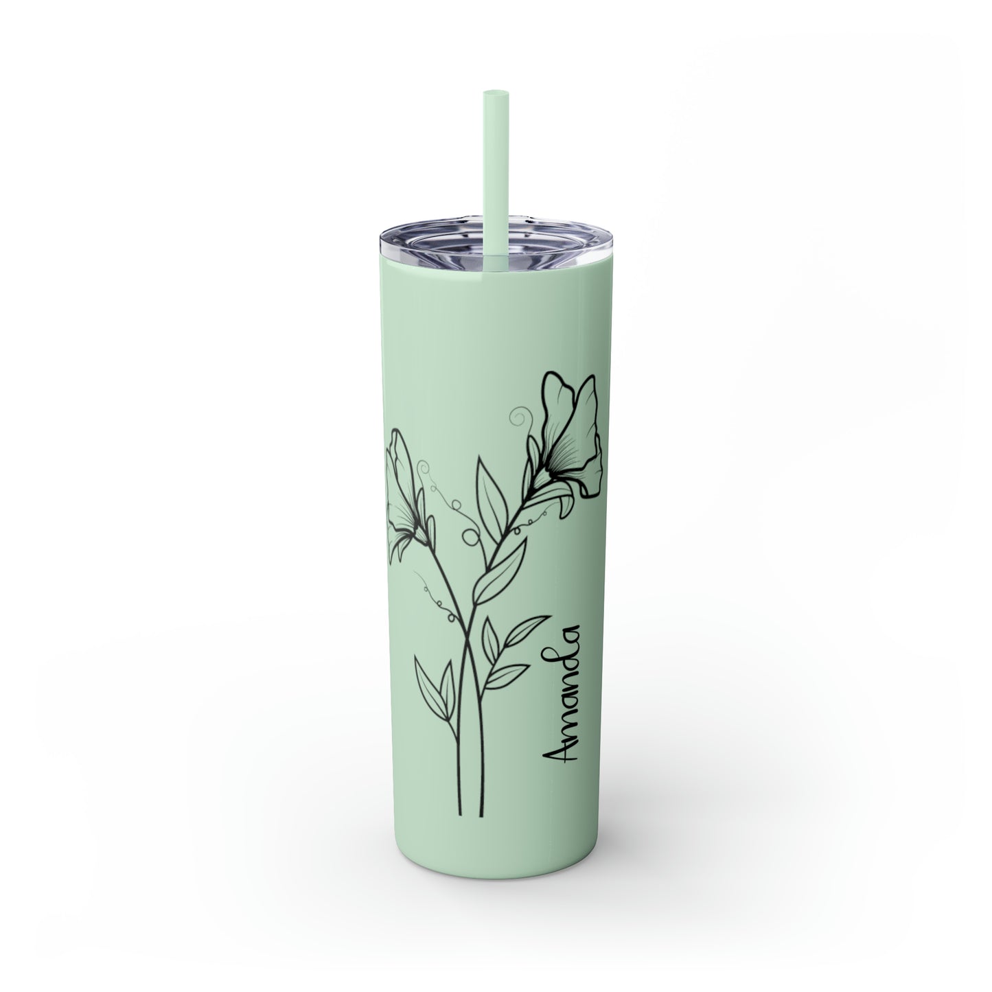 Personalized Skinny Tumbler with Straw, 20oz