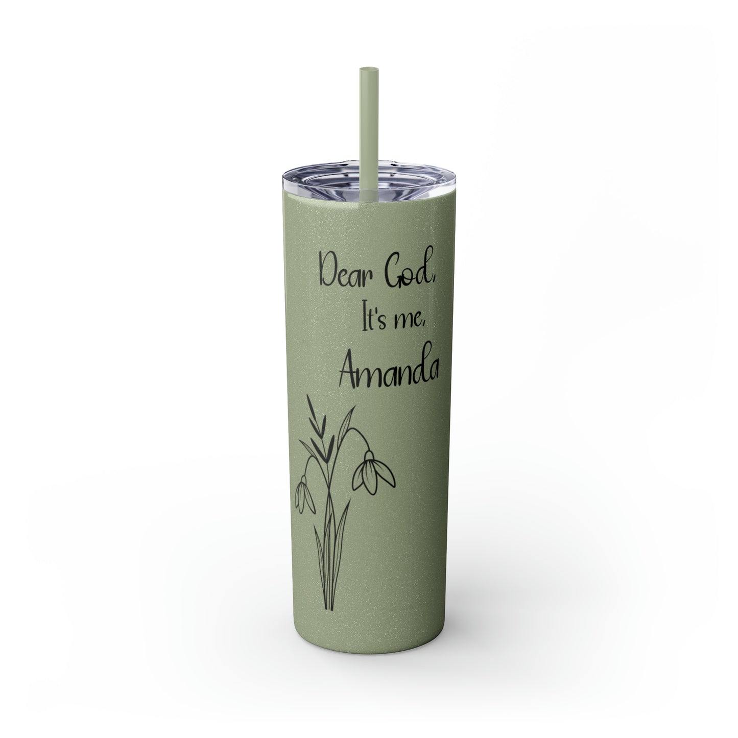 Personalized Skinny Tumbler with Straw, 20oz