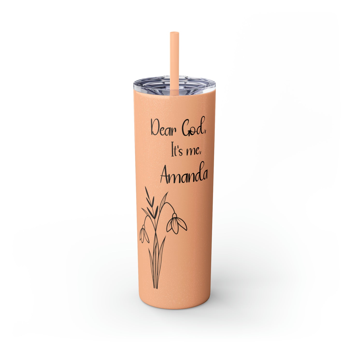 Personalized Skinny Tumbler with Straw, 20oz