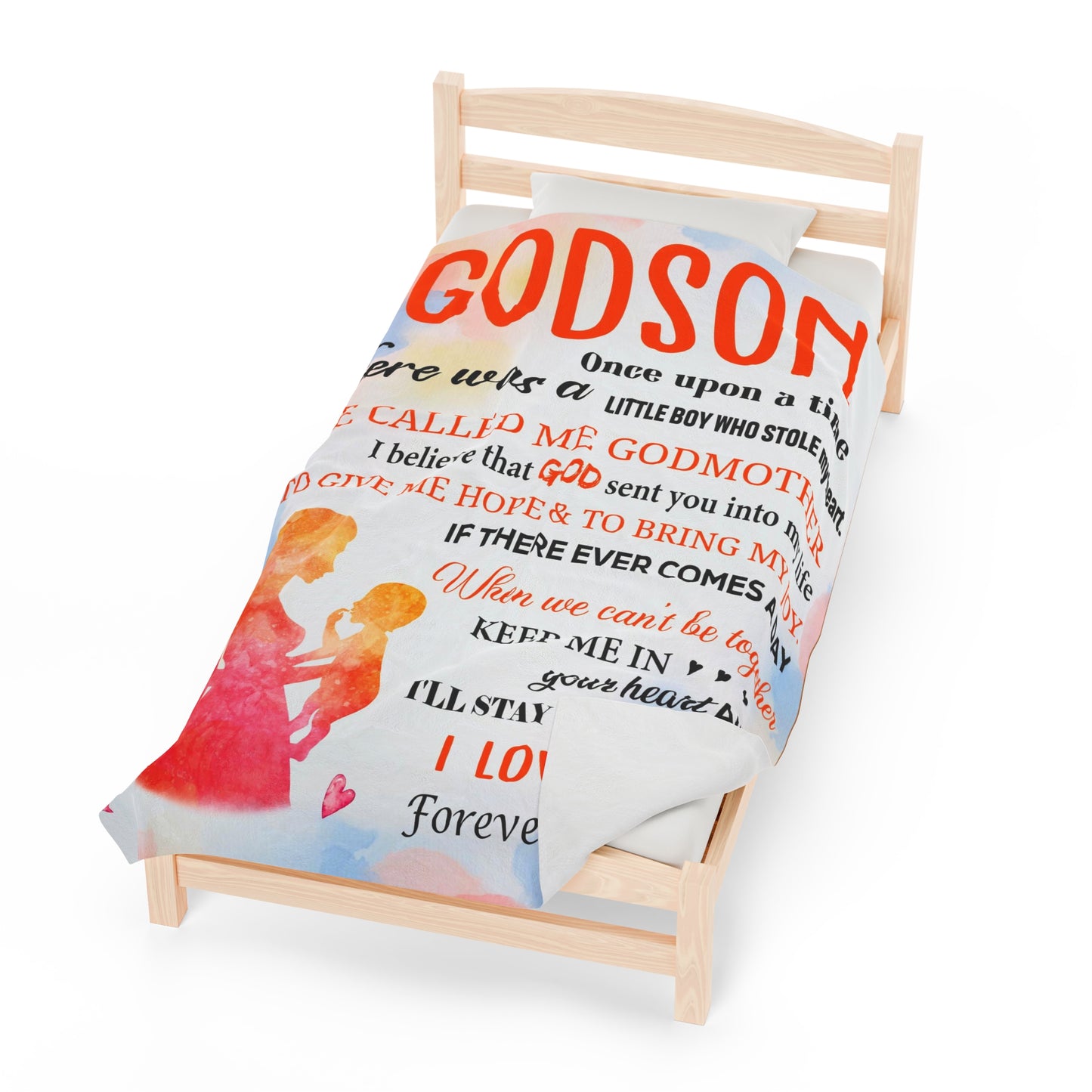 To My God Son| I Love you| Velveteen Plush Blanket
