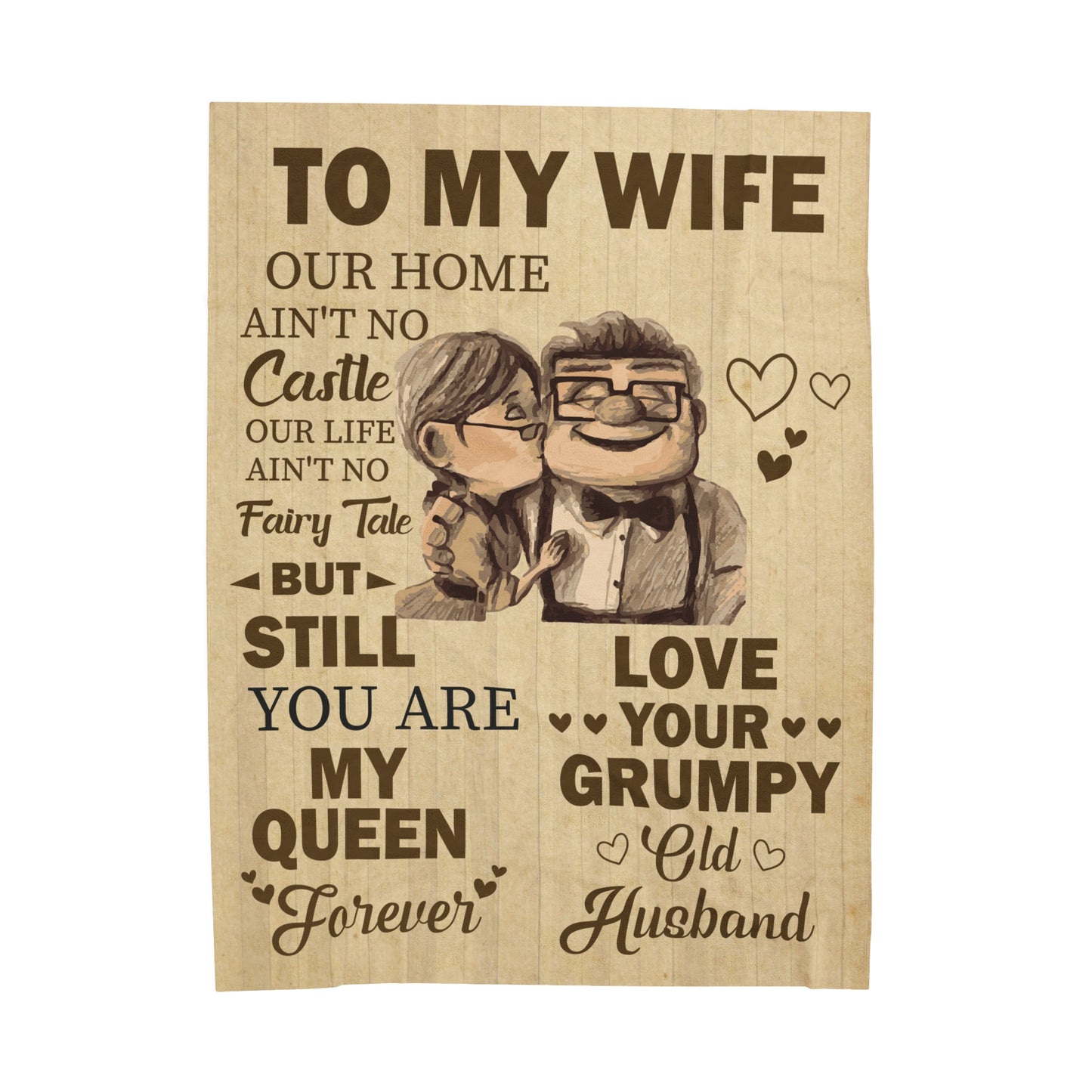 To Wife, Our Home may not be a castle | Velveteen Plush Blanket