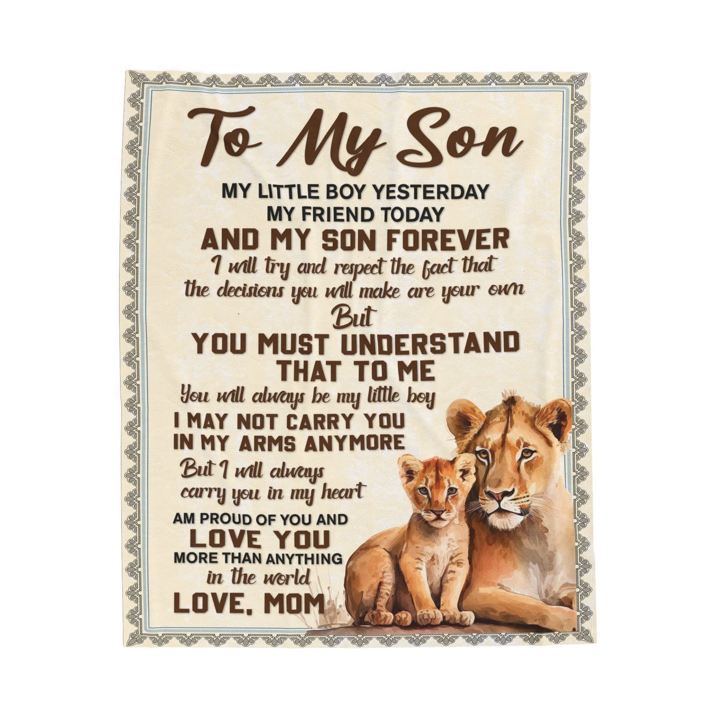 To My Son-You will always be my Little boy| Velveteen Plush Blanket