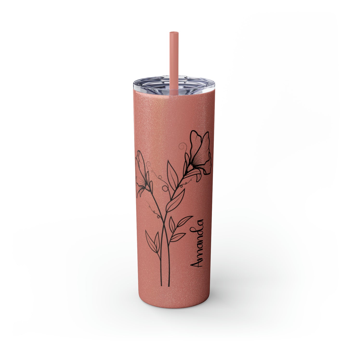 Personalized Skinny Tumbler with Straw, 20oz