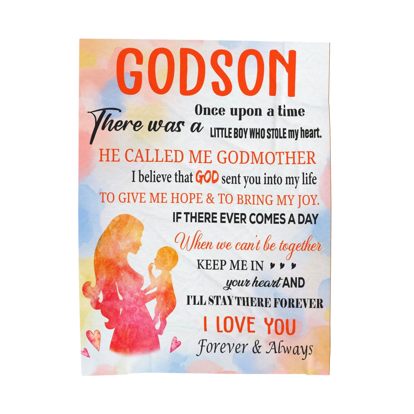 To My God Son| I Love you| Velveteen Plush Blanket