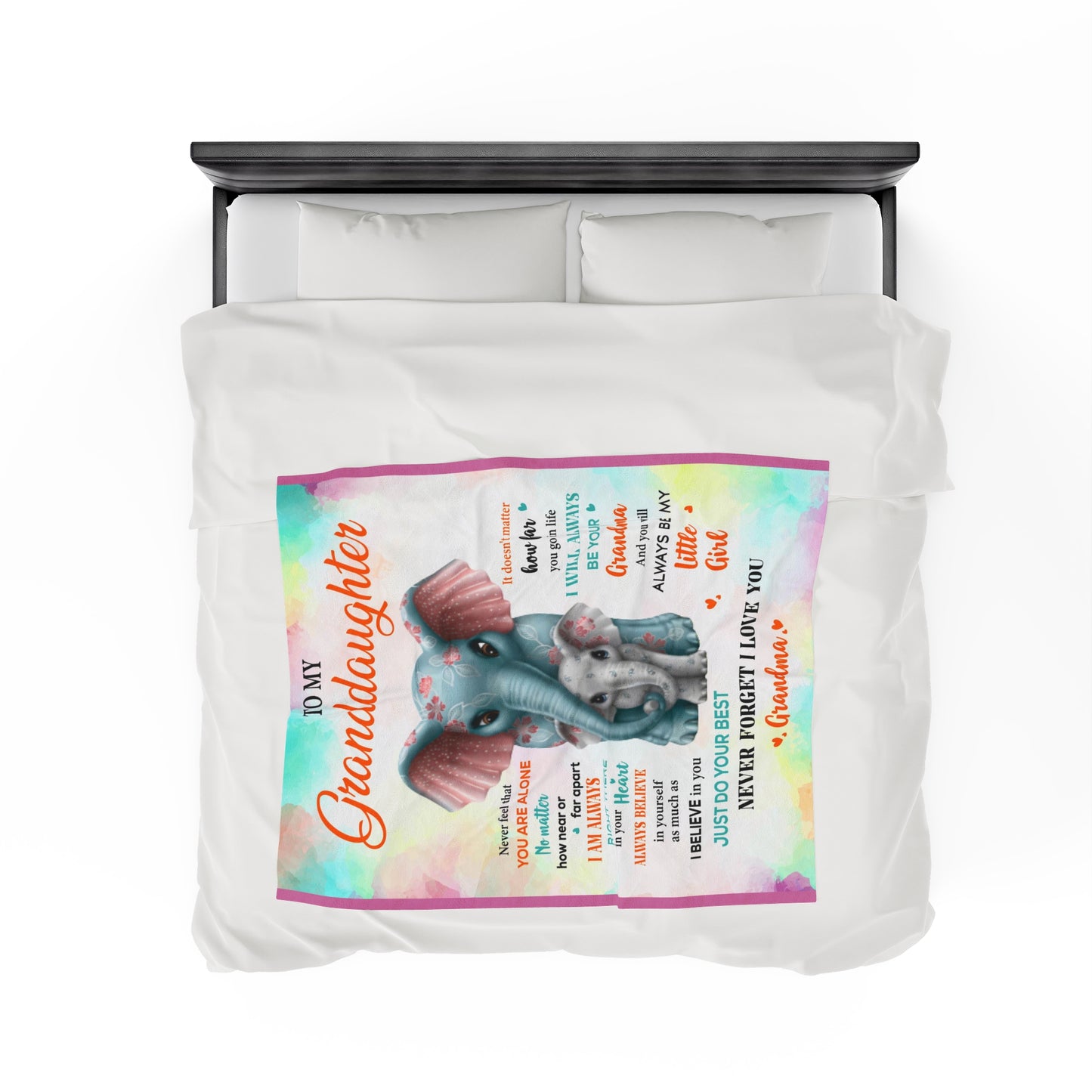 Velveteen Plush Blanket: Dear Granddaughter Never feel alone, I am always with you.