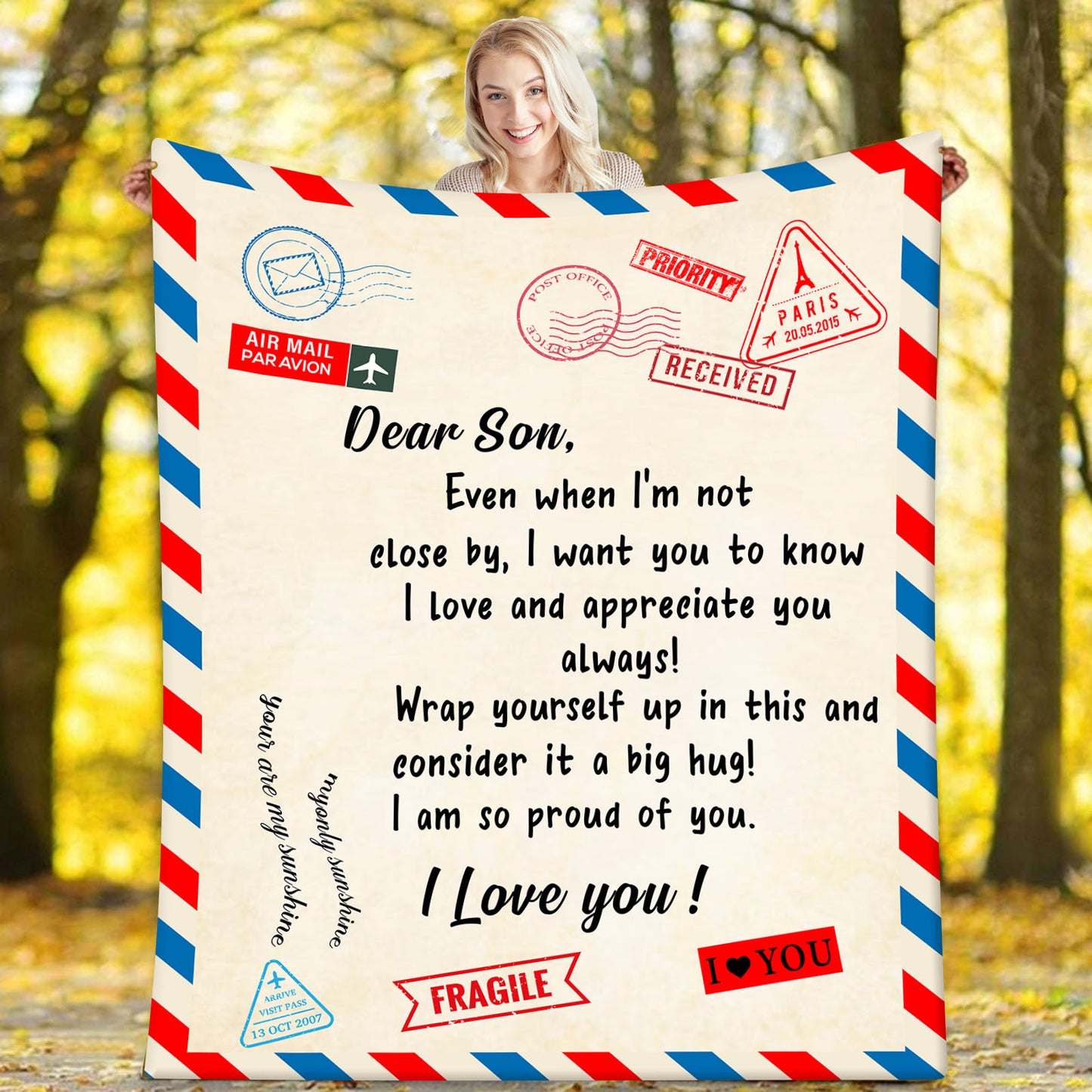 Velveteen Plush Blanket | Dear Son, Love Parent | Wrap yourself up in th is