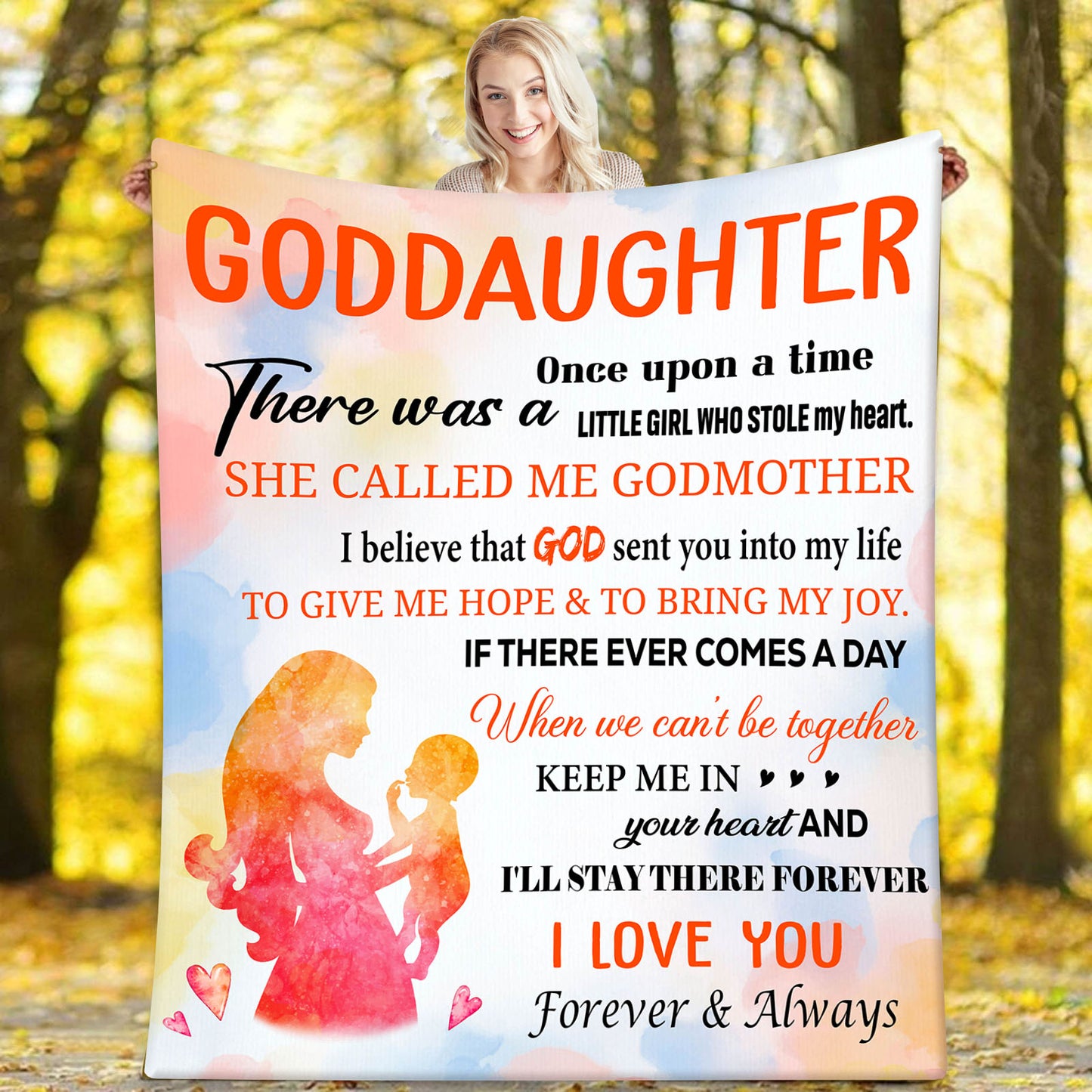 Velveteen Plush Blanket | To Goddaughter, Love Godmother | When we can't be together, keep me in your heart