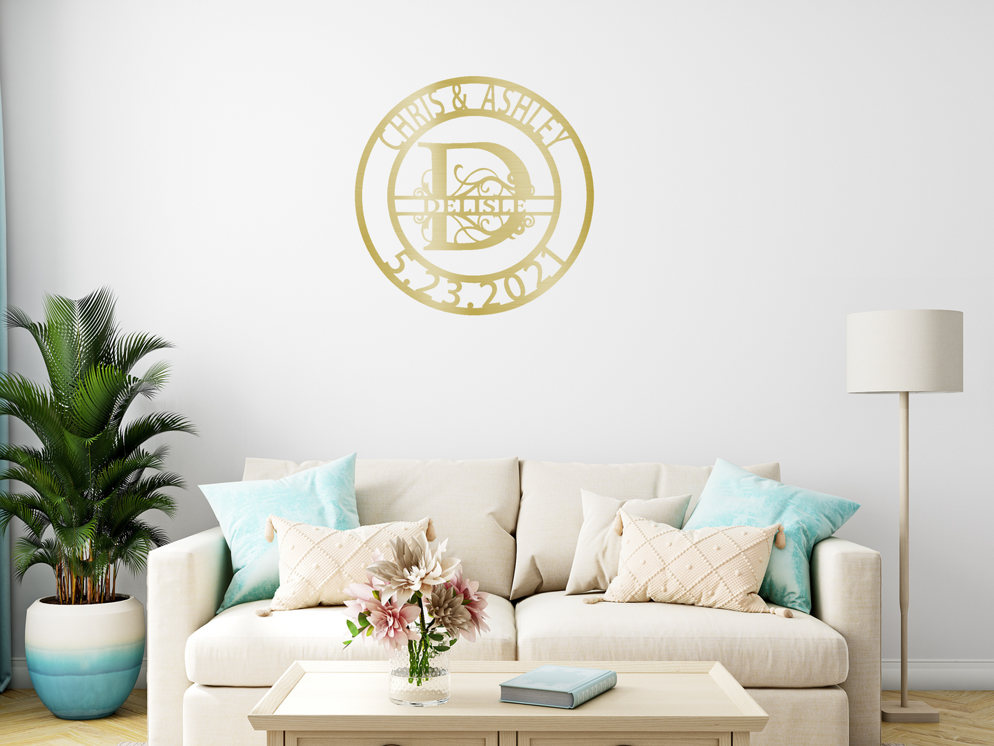 Elaborate Split Letter Family Name - Steel Sign Custom Metal Art