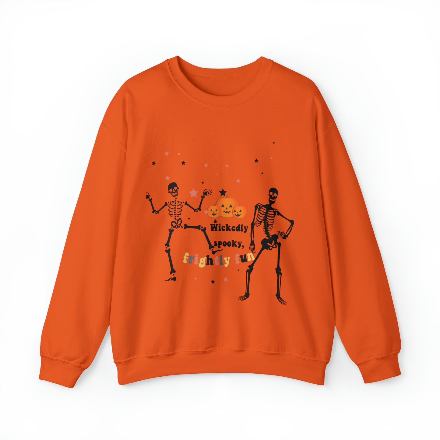 Unisex Heavy Blend™ Crewneck Sweatshirt |Pumpkin Halloween Sweatshirt, Dancing Skeleton Sweatshirt, Pumpkin Sweatshirt, Fall sweatshirts