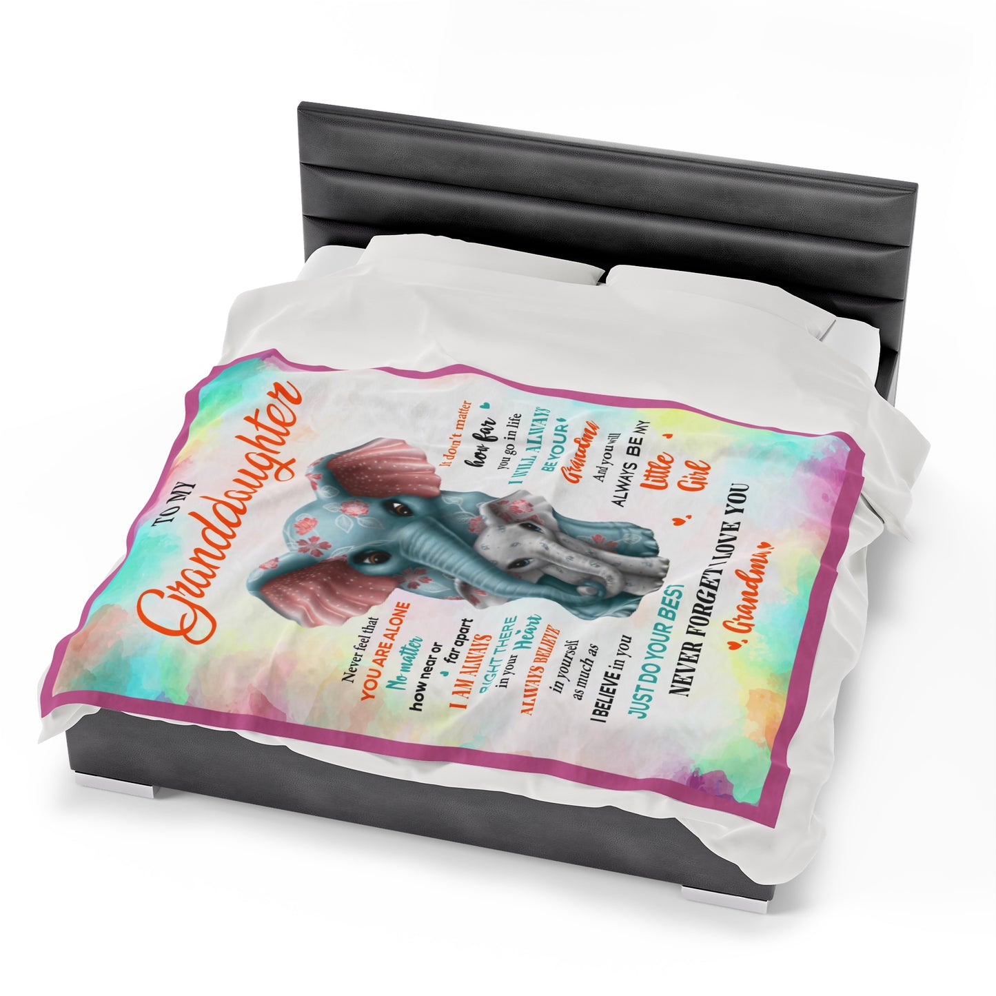 Velveteen Plush Blanket: Dear Granddaughter Never feel alone, I am always with you.