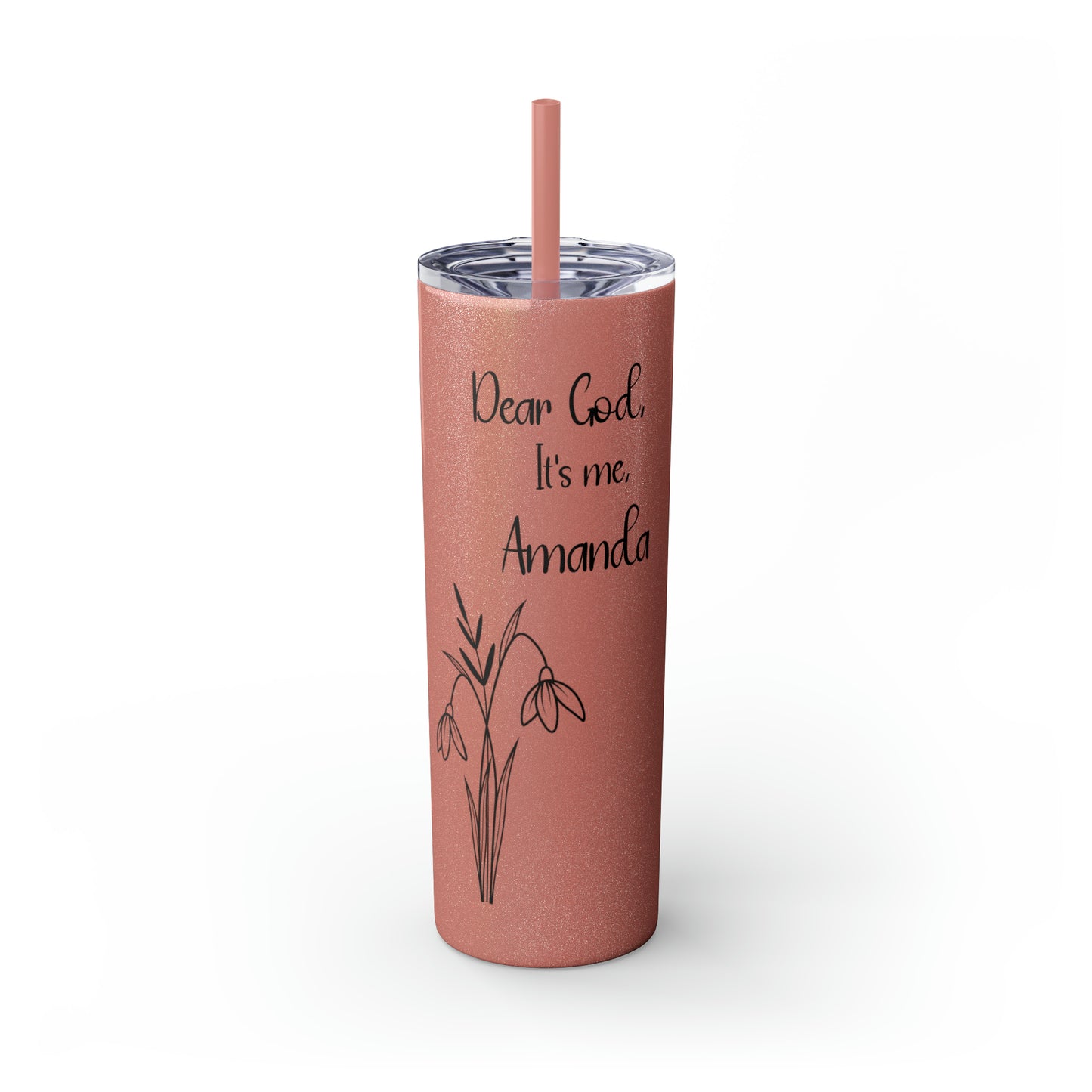 Personalized Skinny Tumbler with Straw, 20oz