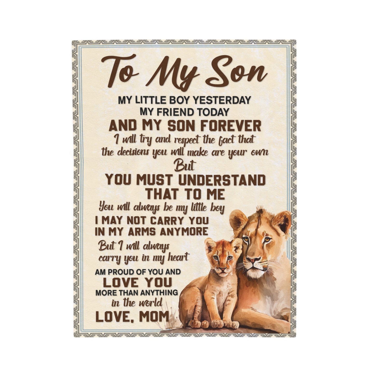 To My Son-You will always be my Little boy| Velveteen Plush Blanket