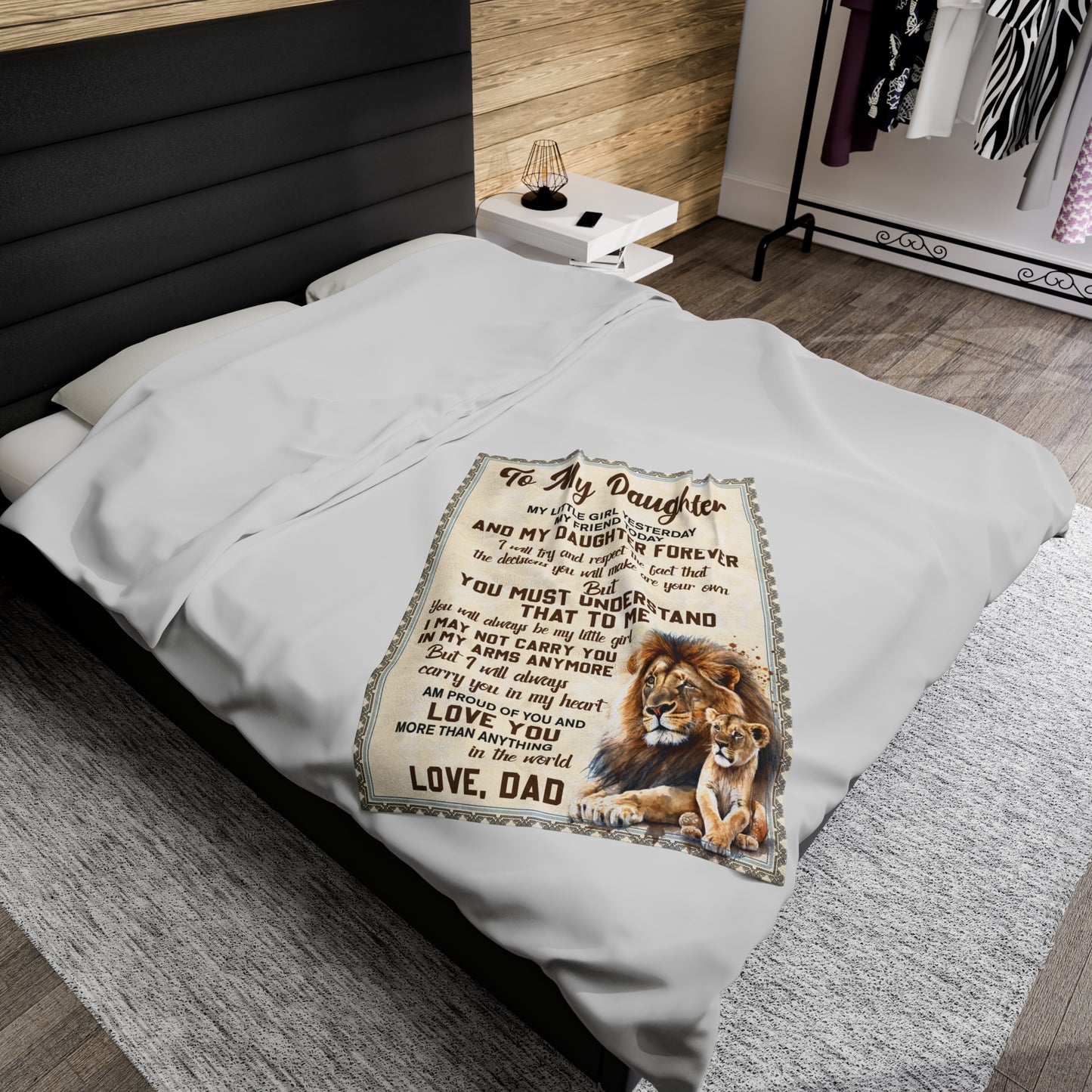 To my Daughter-You will always be my Little Girl| Velveteen Plush Blanket