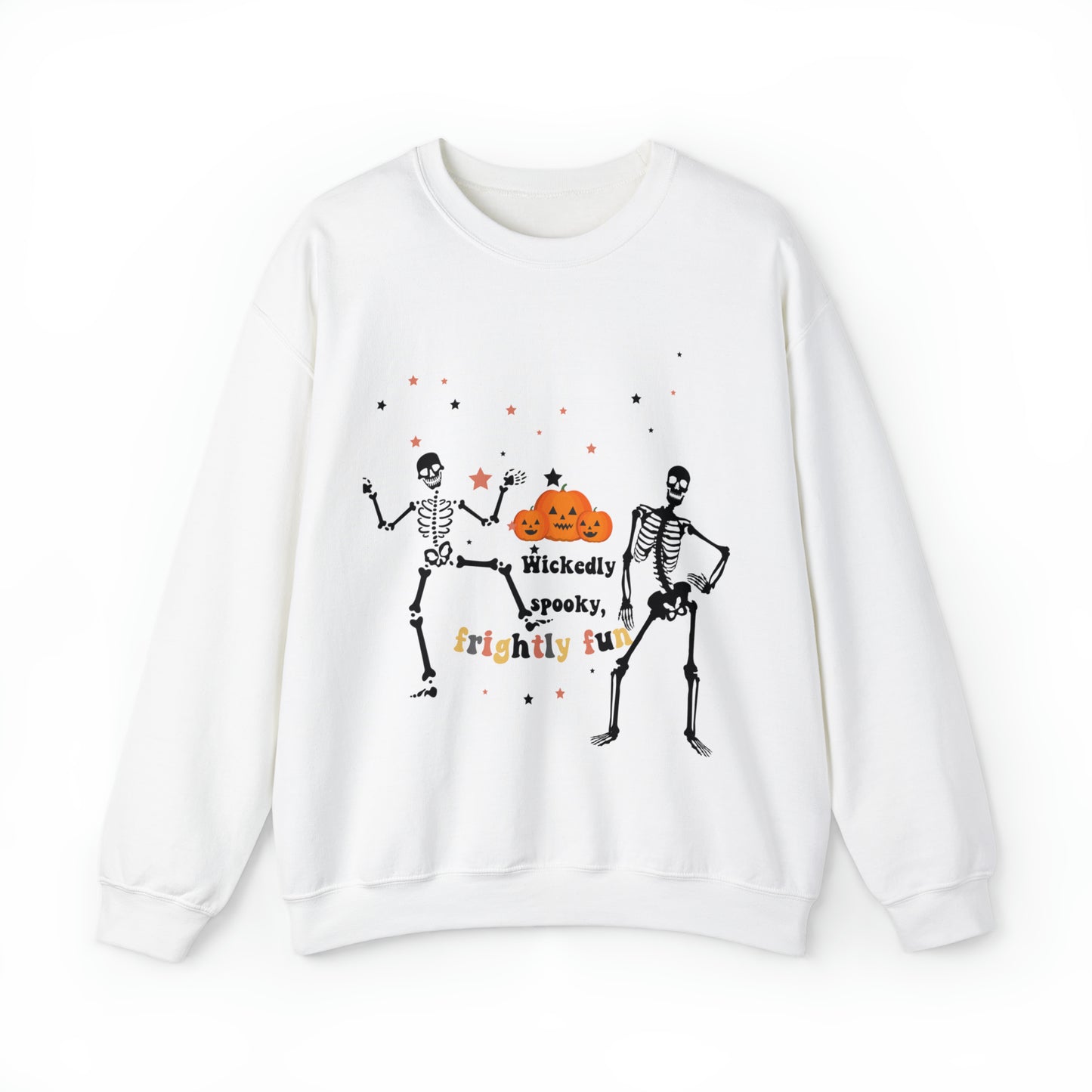 Unisex Heavy Blend™ Crewneck Sweatshirt |Pumpkin Halloween Sweatshirt, Dancing Skeleton Sweatshirt, Pumpkin Sweatshirt, Fall sweatshirts