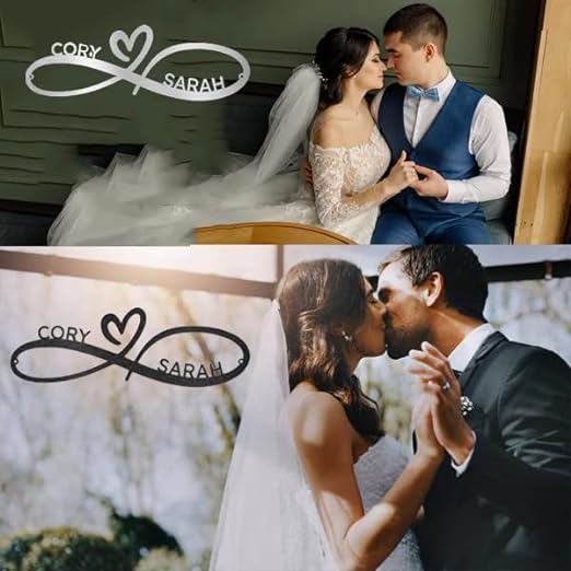 Infinity Couples Monogram - Personalized Name Steel Sign , Metal Art