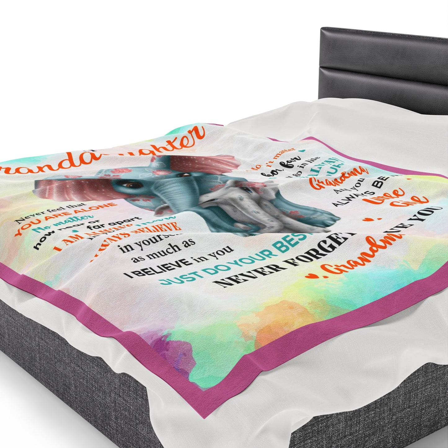 Velveteen Plush Blanket: Dear Granddaughter Never feel alone, I am always with you.