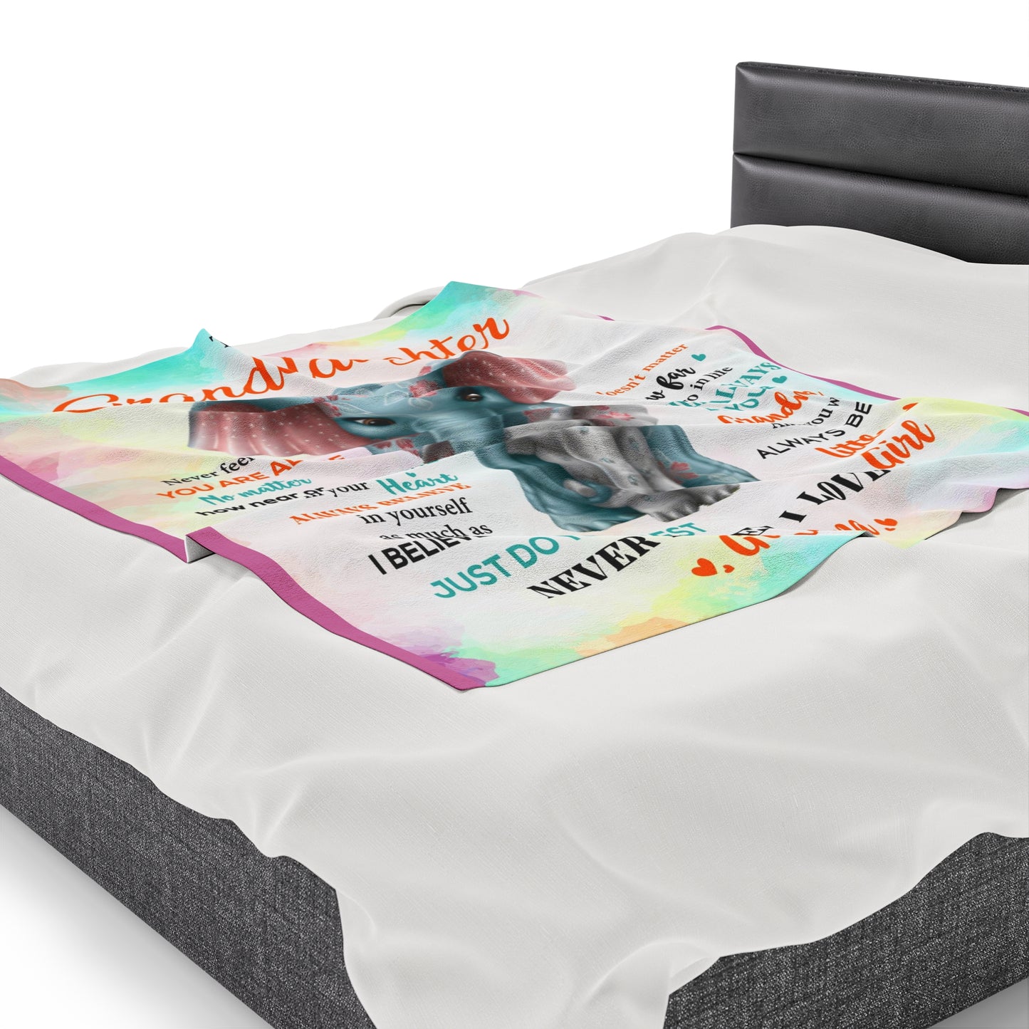 Velveteen Plush Blanket: Dear Granddaughter Never feel alone, I am always with you.
