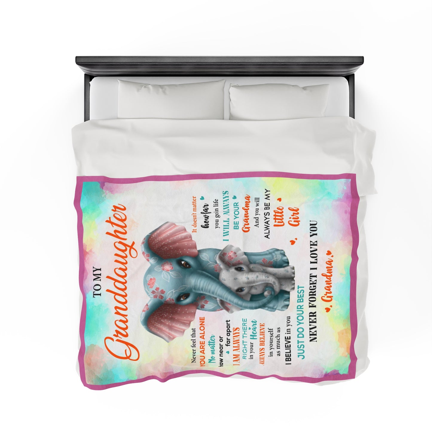 Velveteen Plush Blanket: Dear Granddaughter Never feel alone, I am always with you.