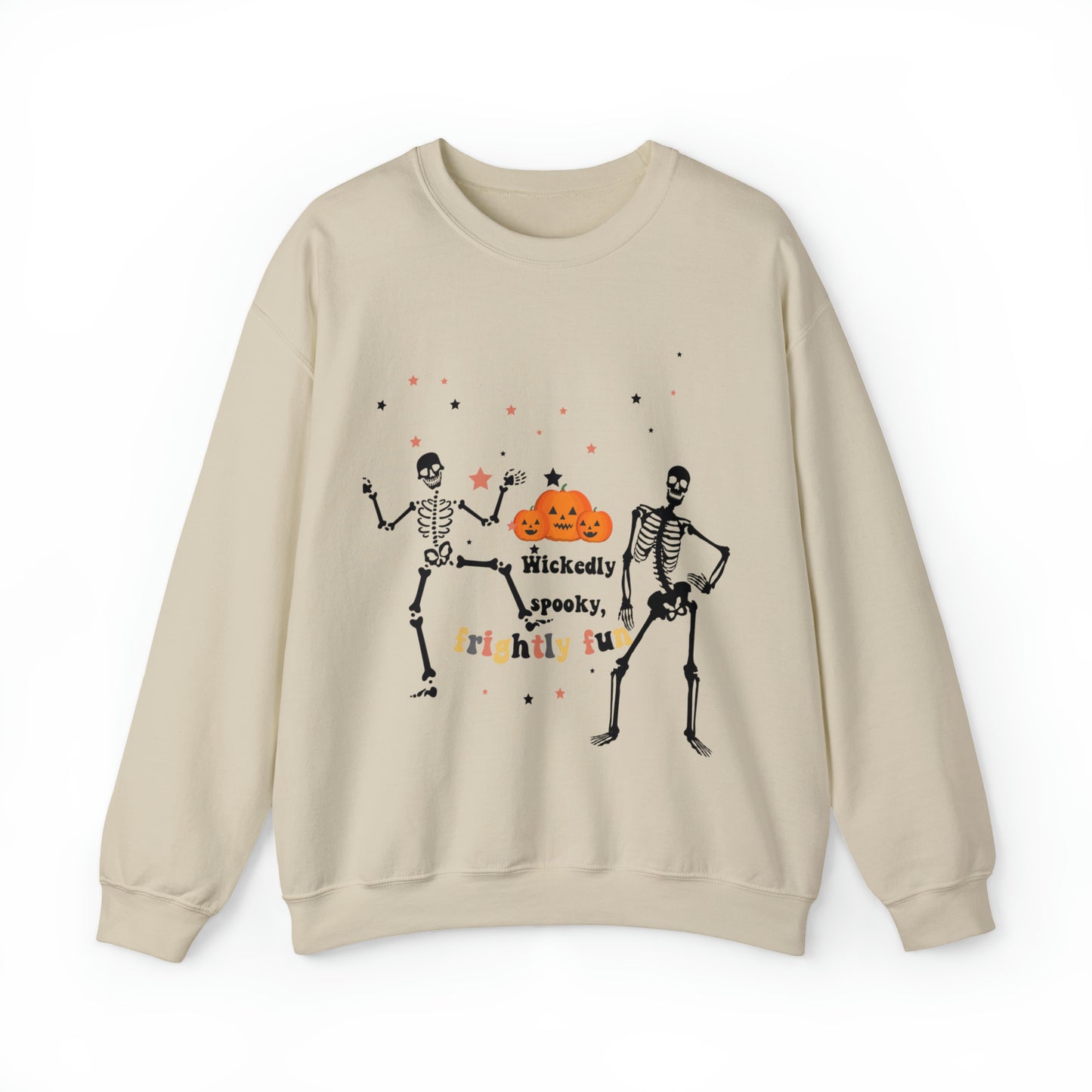 Unisex Heavy Blend™ Crewneck Sweatshirt |Pumpkin Halloween Sweatshirt, Dancing Skeleton Sweatshirt, Pumpkin Sweatshirt, Fall sweatshirts