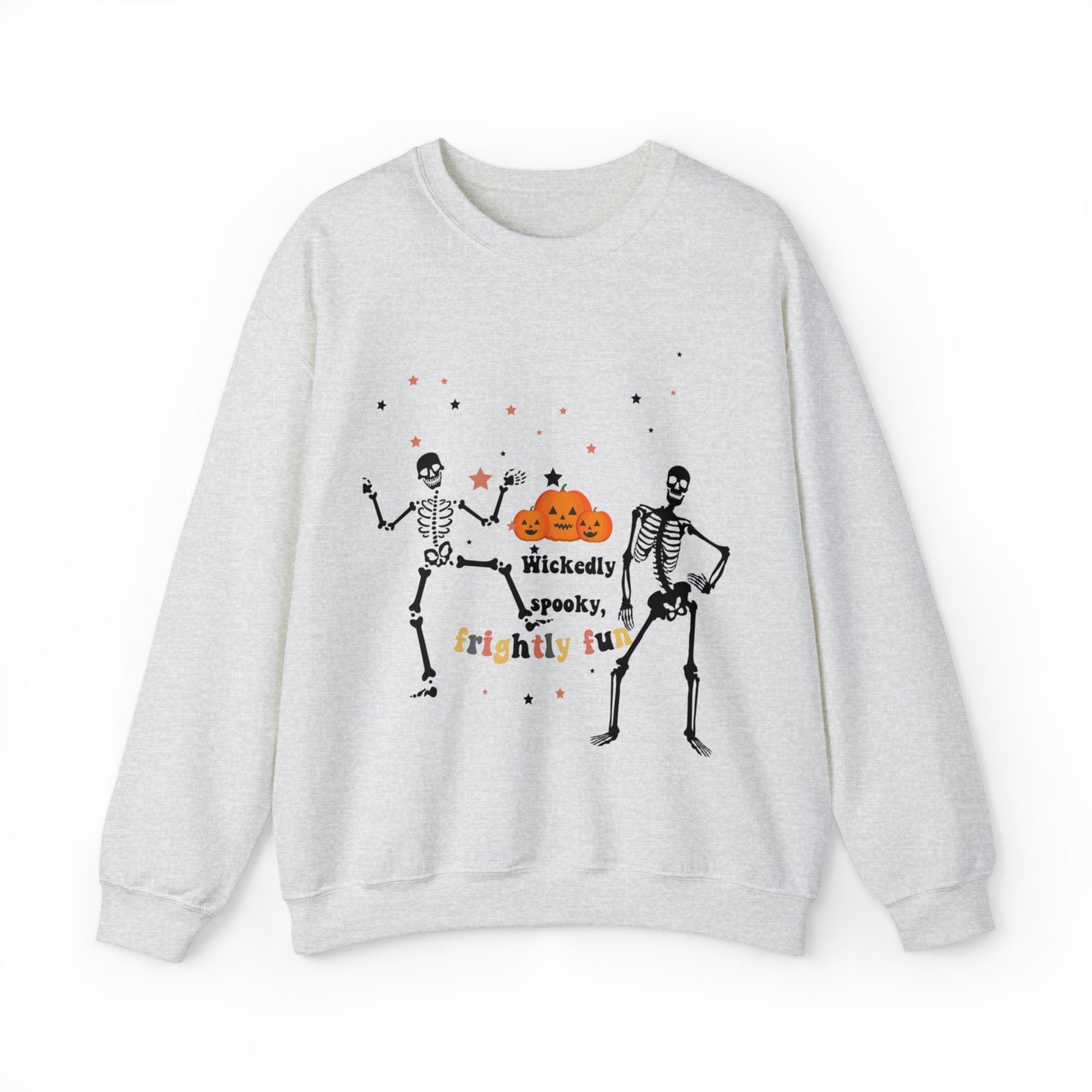 Unisex Heavy Blend™ Crewneck Sweatshirt |Pumpkin Halloween Sweatshirt, Dancing Skeleton Sweatshirt, Pumpkin Sweatshirt, Fall sweatshirts