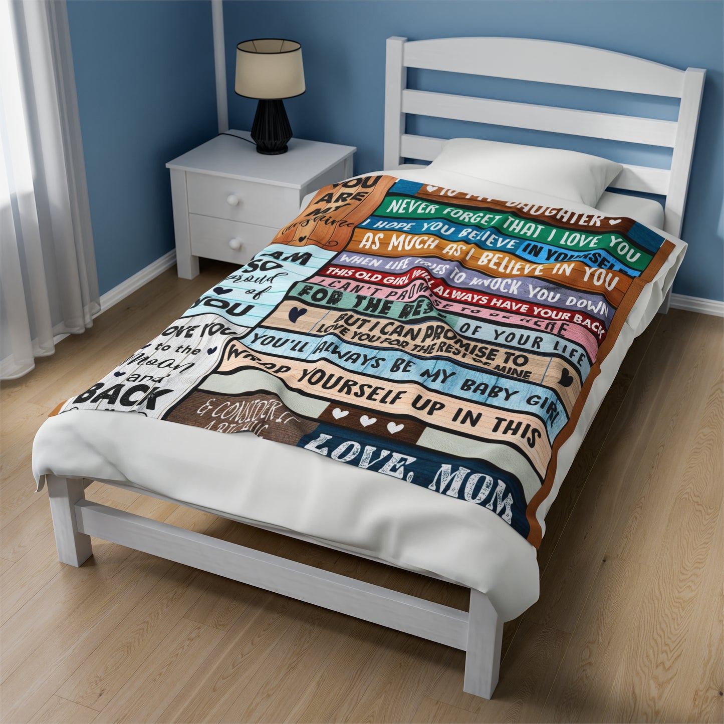 Velveteen Plush Blanket: Dear Daughter, Never forget that I love you.