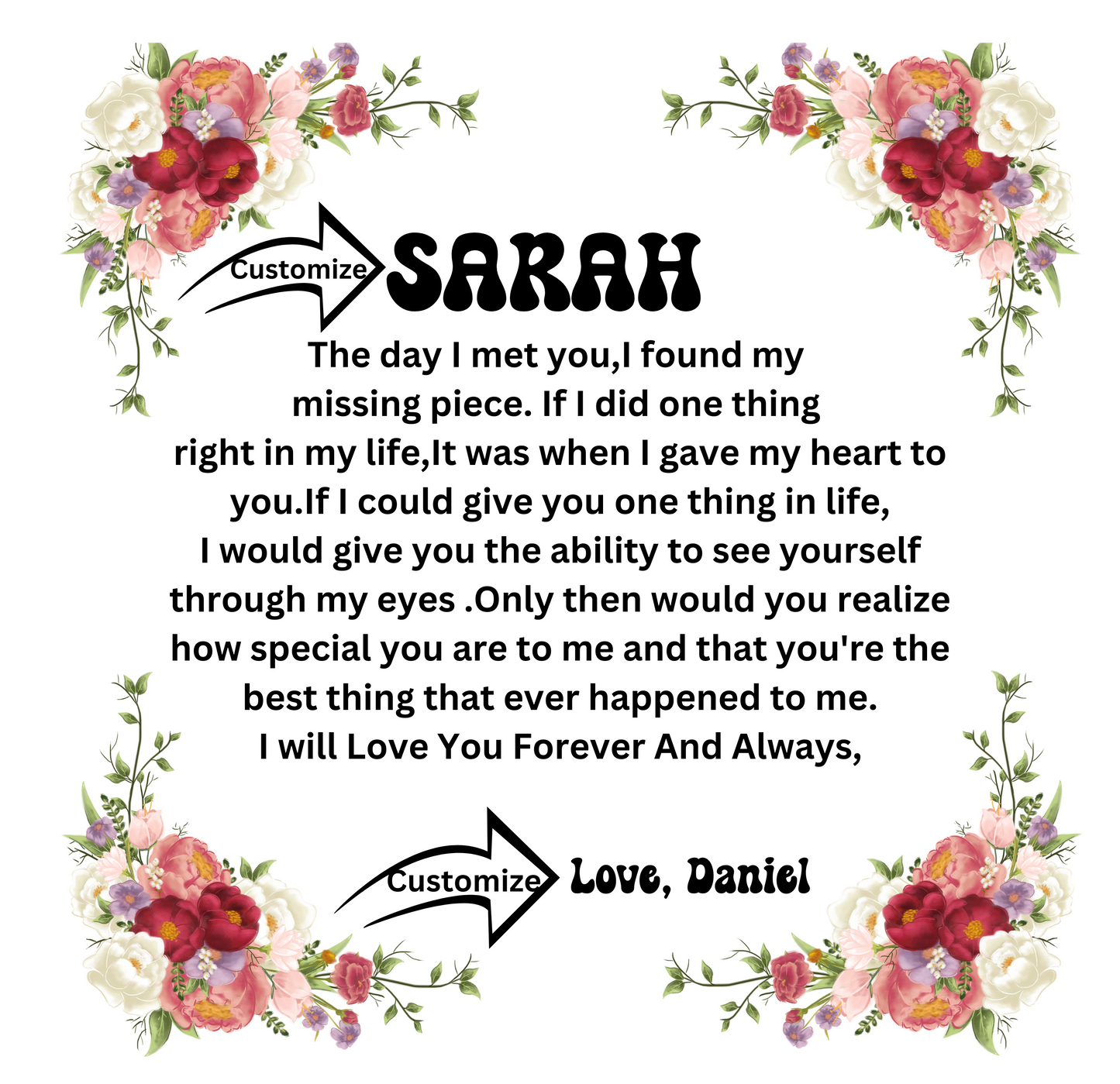 The day I met you | Acrylic Plaque (Sqaure) | Personalize