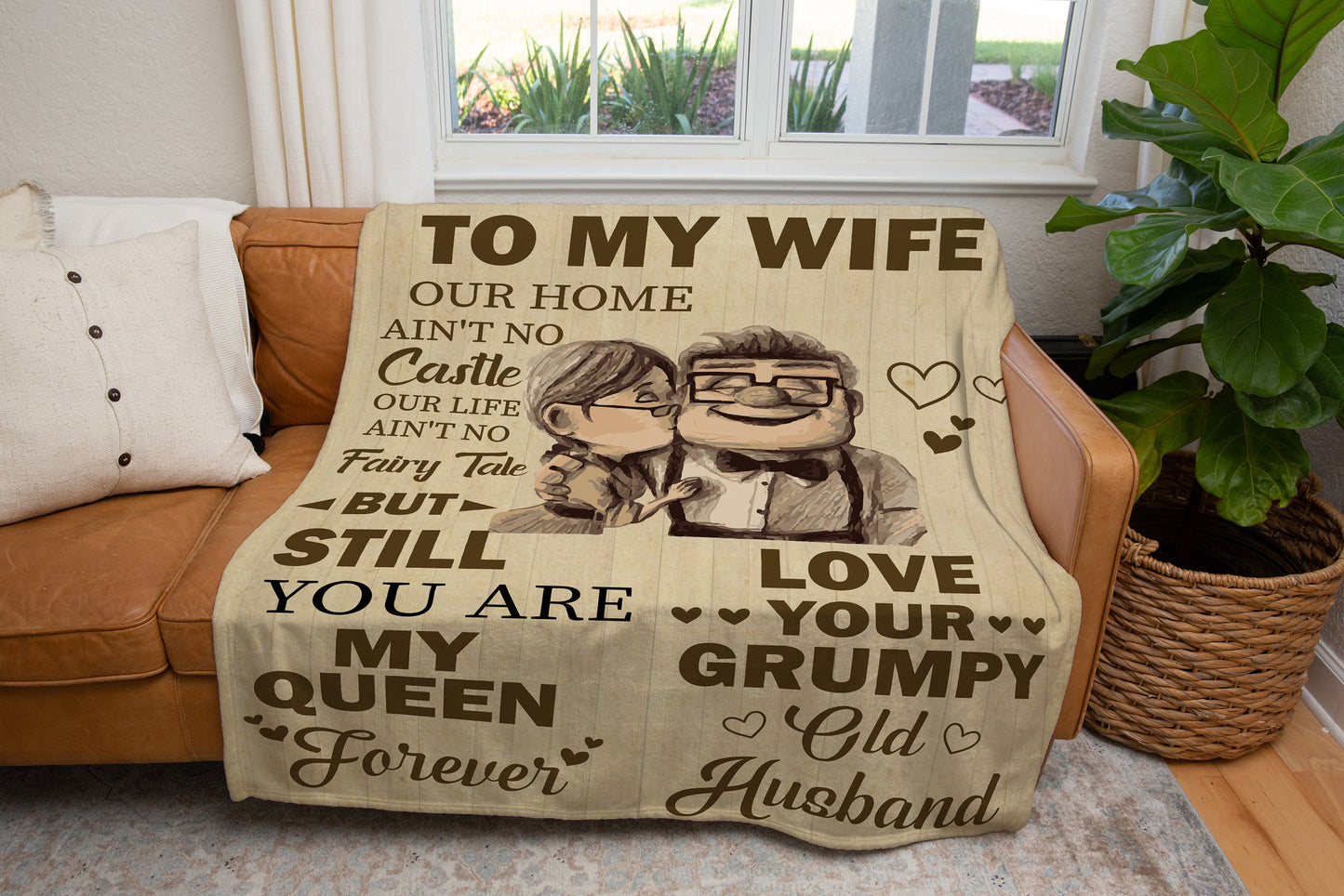 To Wife, Our Home may not be a castle | Velveteen Plush Blanket