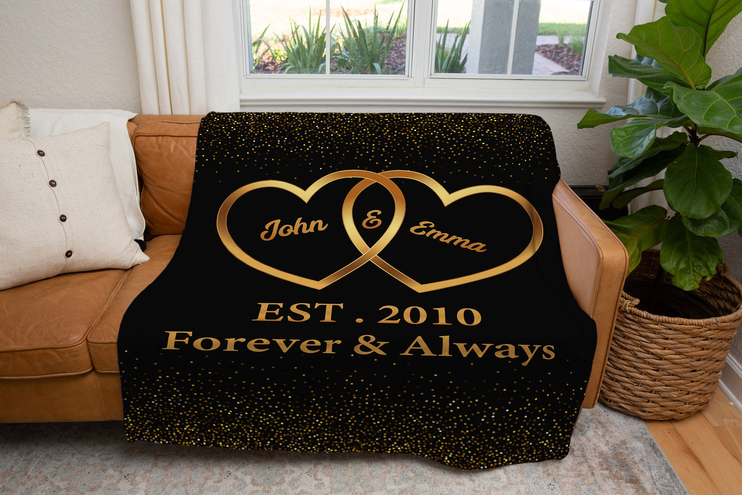 Personalized Bliss: Velveteen Plush Blanket for Couples - Elevate Your Cozy Moments Together!