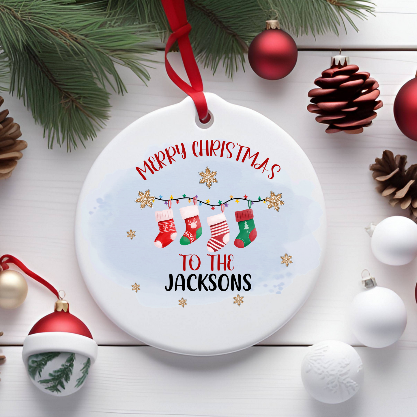 Merry Christmas to The(-)Family | Metal Ornaments | Personalize