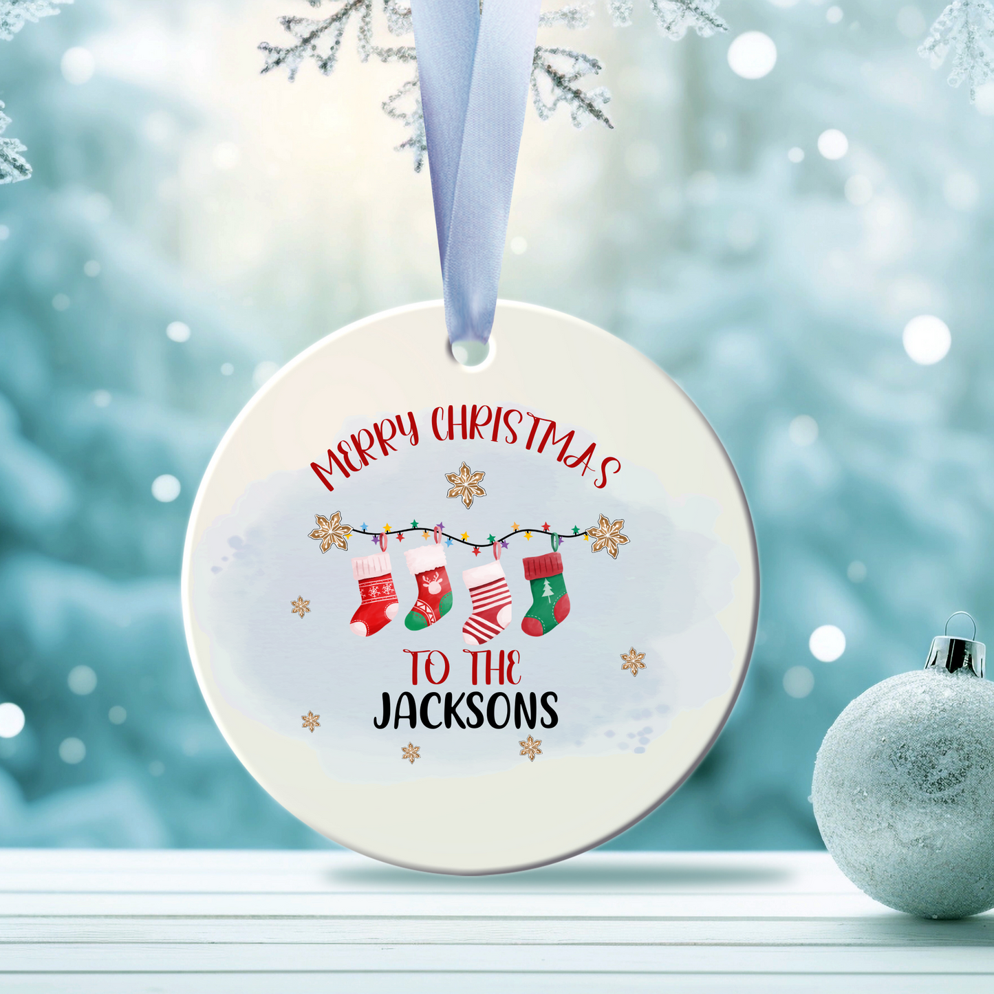 Merry Christmas to The(-)Family | Metal Ornaments | Personalize