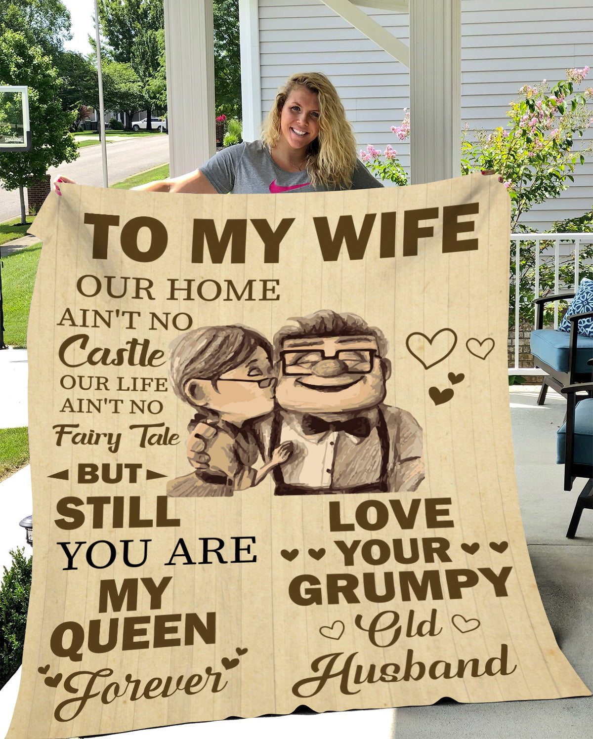 To Wife, Our Home may not be a castle | Velveteen Plush Blanket