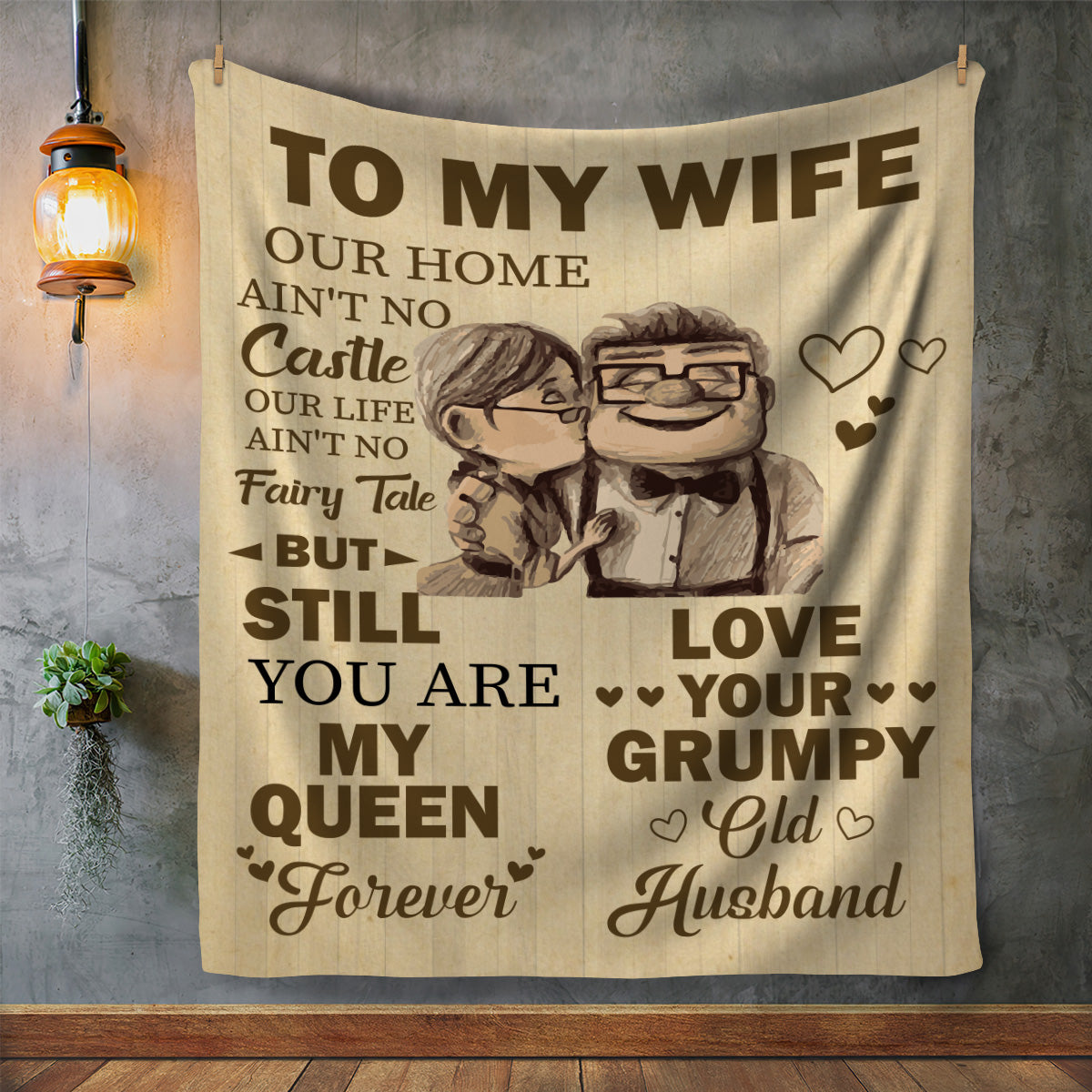 To Wife, Our Home may not be a castle | Velveteen Plush Blanket