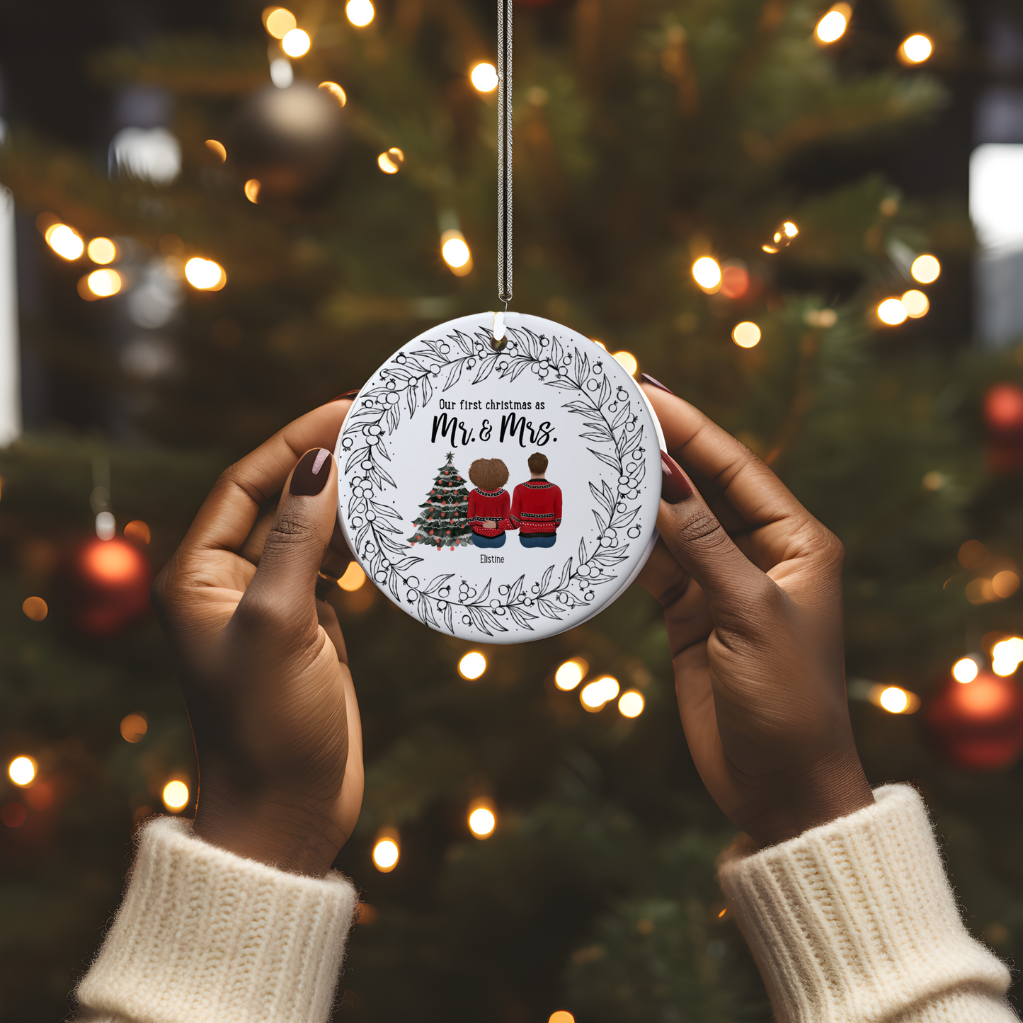 Our First Christmas As Mr & Mrs | Metal Ornament | Personalize