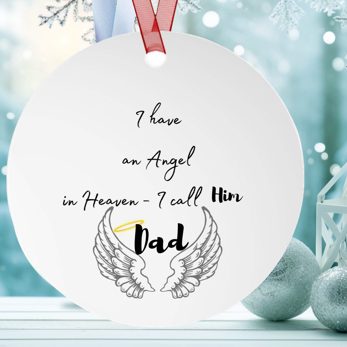 Mom, Dad and Grandparent Memorial | Metal Ornament | Personalize