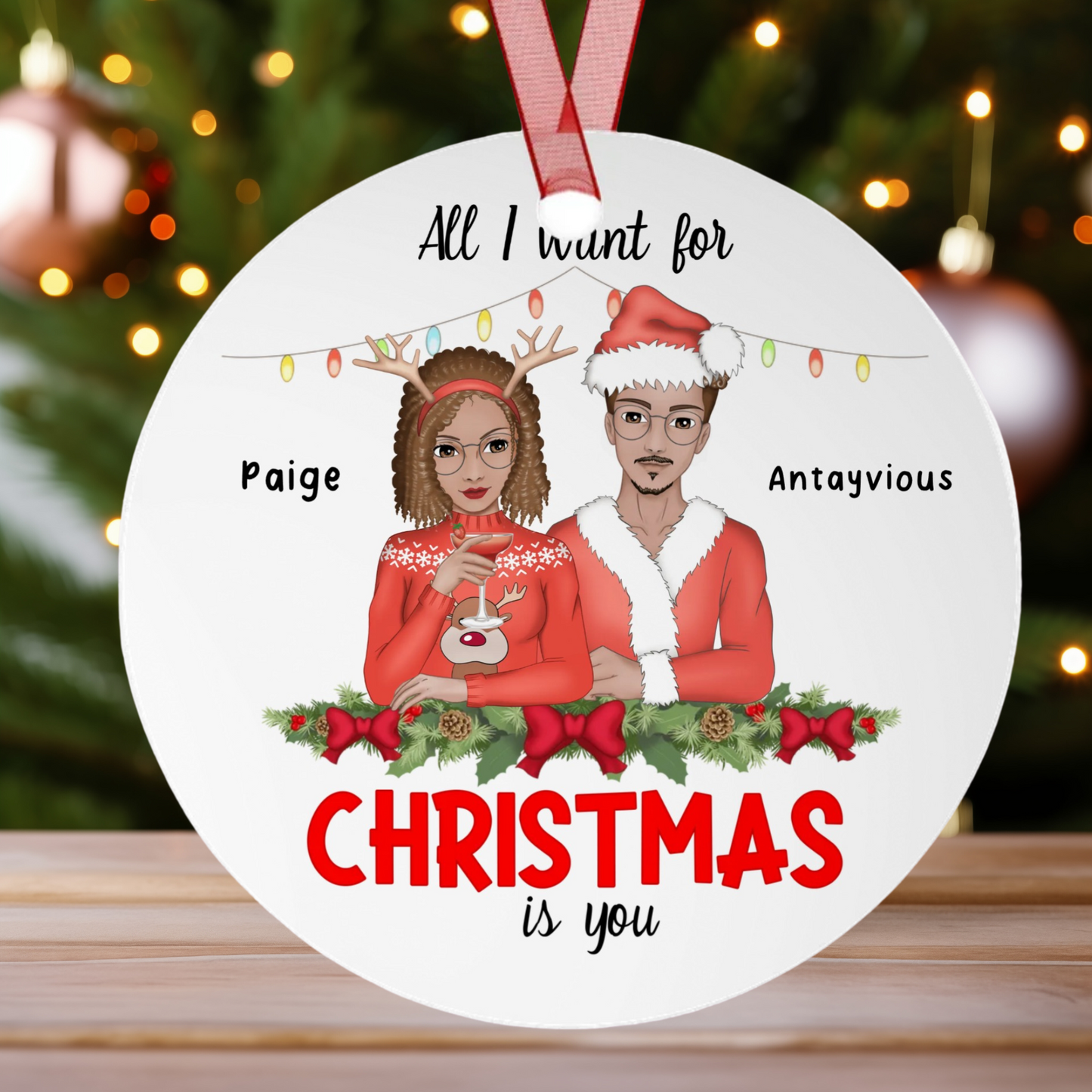 All I want for Christmas | Metal Ornaments | Personalize