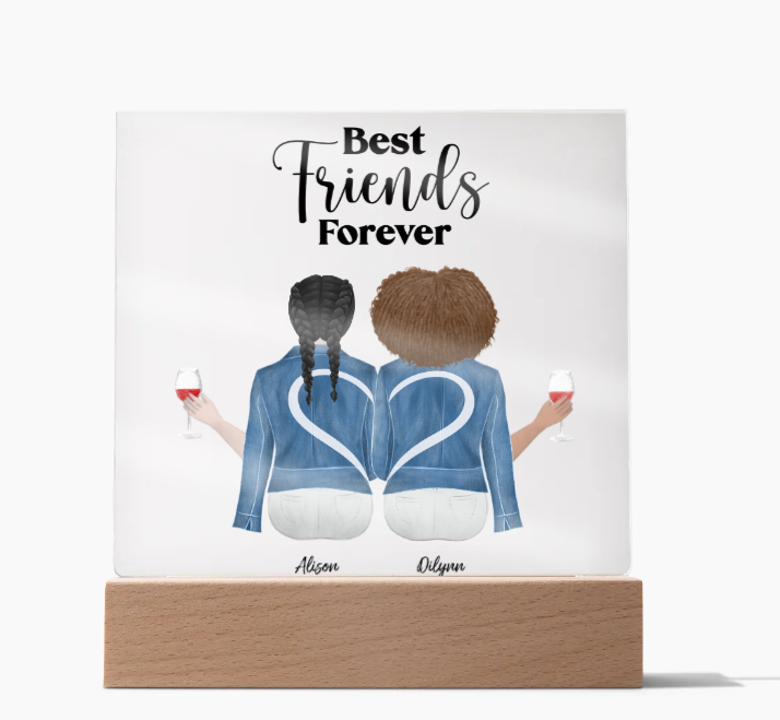 Best Friends Forever | Acrylic Plaque (Sqaure) | Personalize