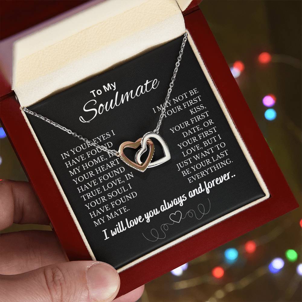 To My Soulmate - In Your Eyes I Have Found Home | Interlocking Heats necklace