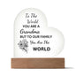 To the world, GRANDMA | Acrylic Plaque (Heart) | Personalize