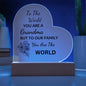 To the world, GRANDMA | Acrylic Plaque (Heart) | Personalize