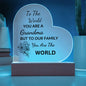 To the world, GRANDMA | Acrylic Plaque (Heart) | Personalize